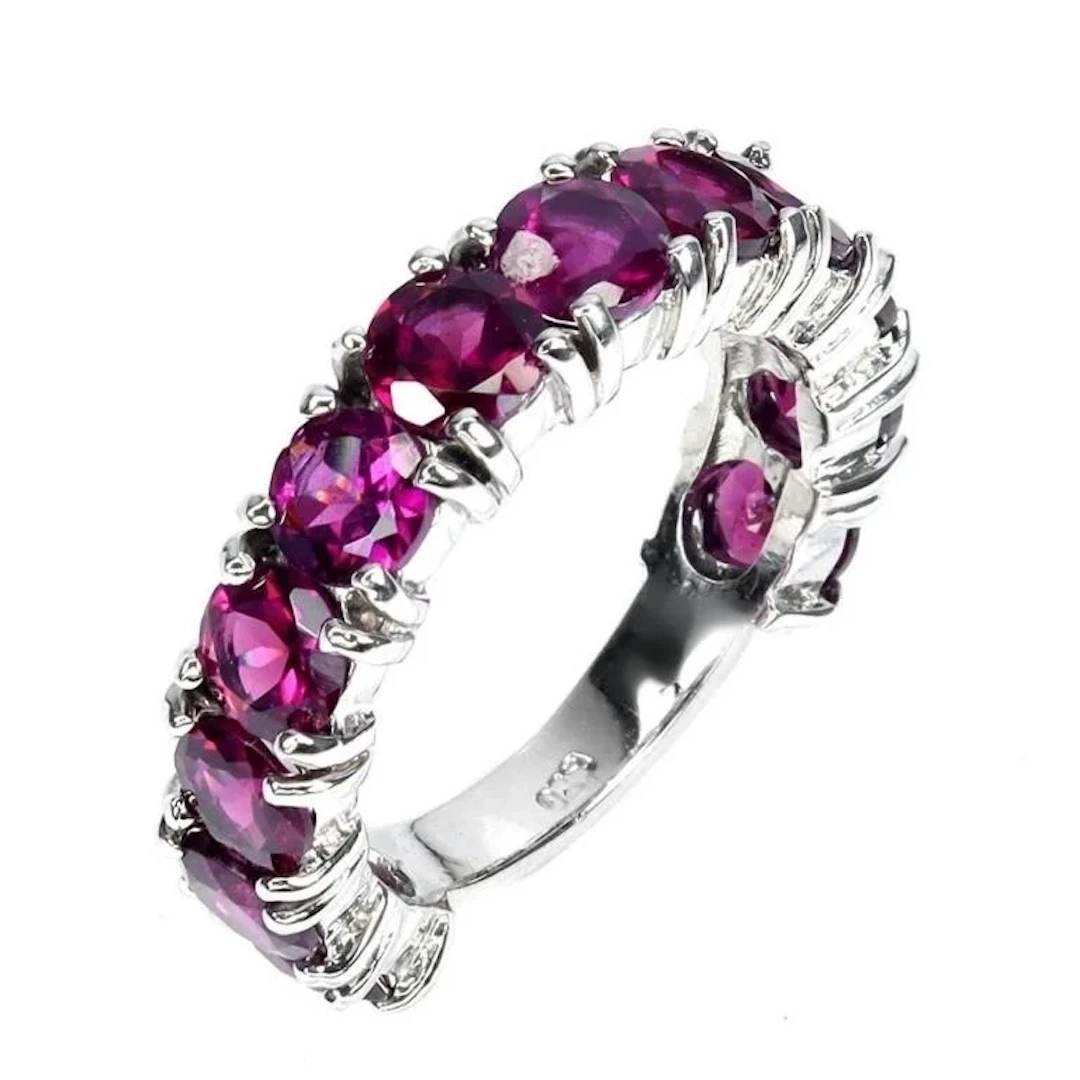 Natural Rhodolite Garnet Ring