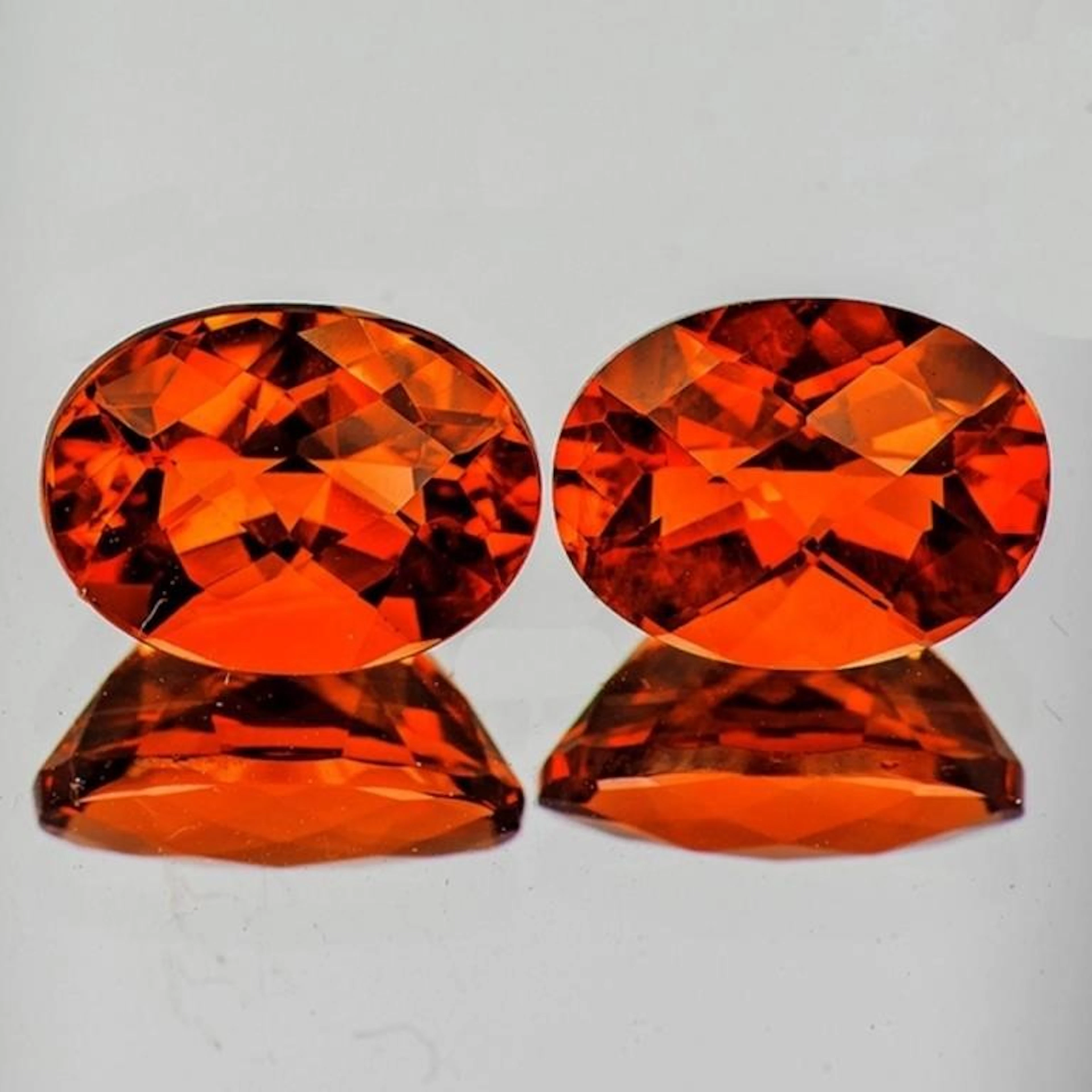Natural Reddish Orange Andesine Pair [Flawless-VVS