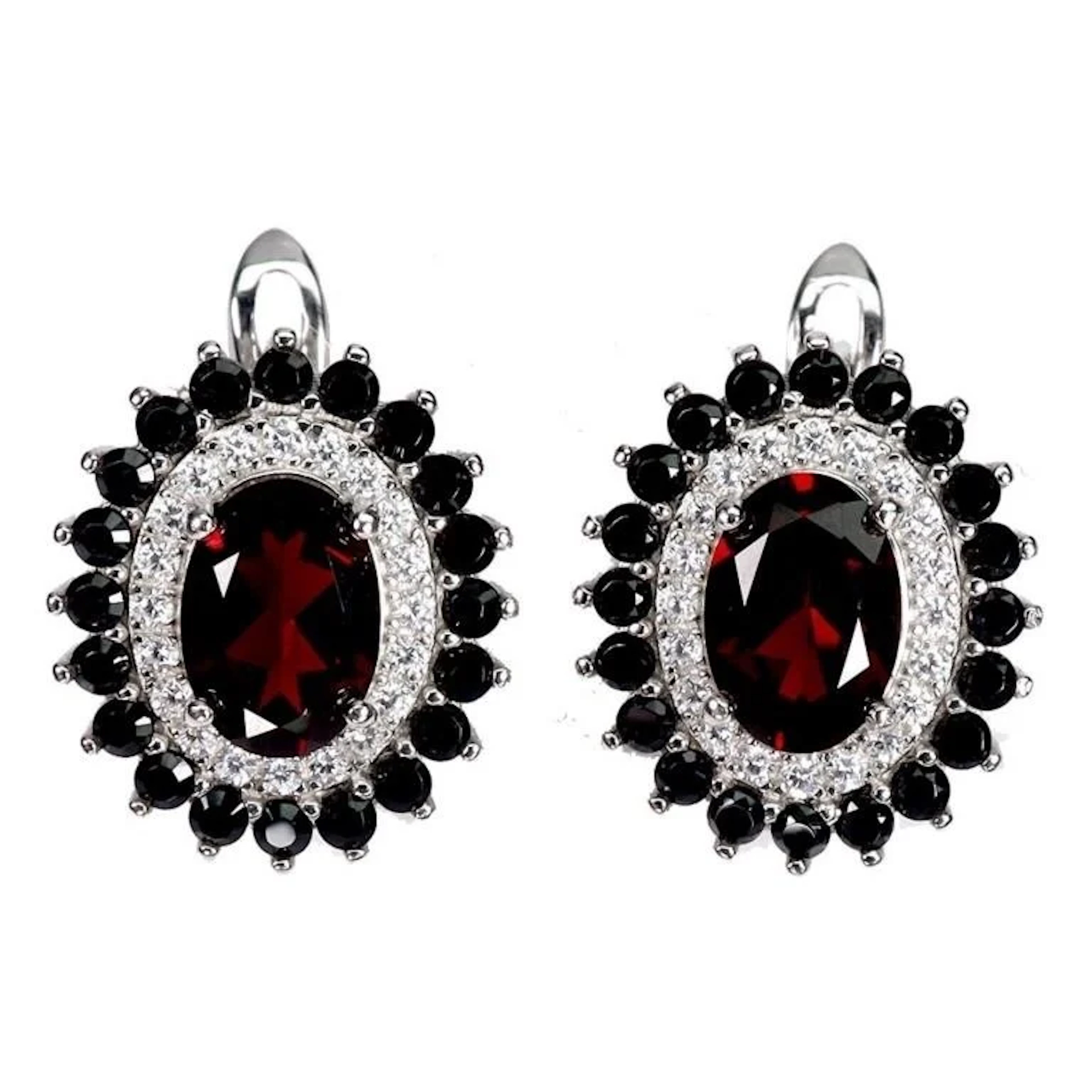 Natural Mozambique Garnet & Spinel Earrings