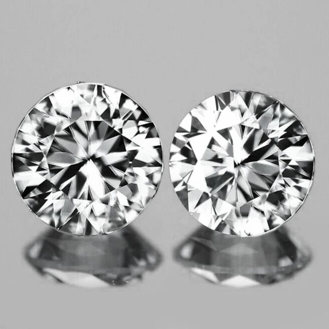 Natural White Zircon Pair {Flawless-VVS1}