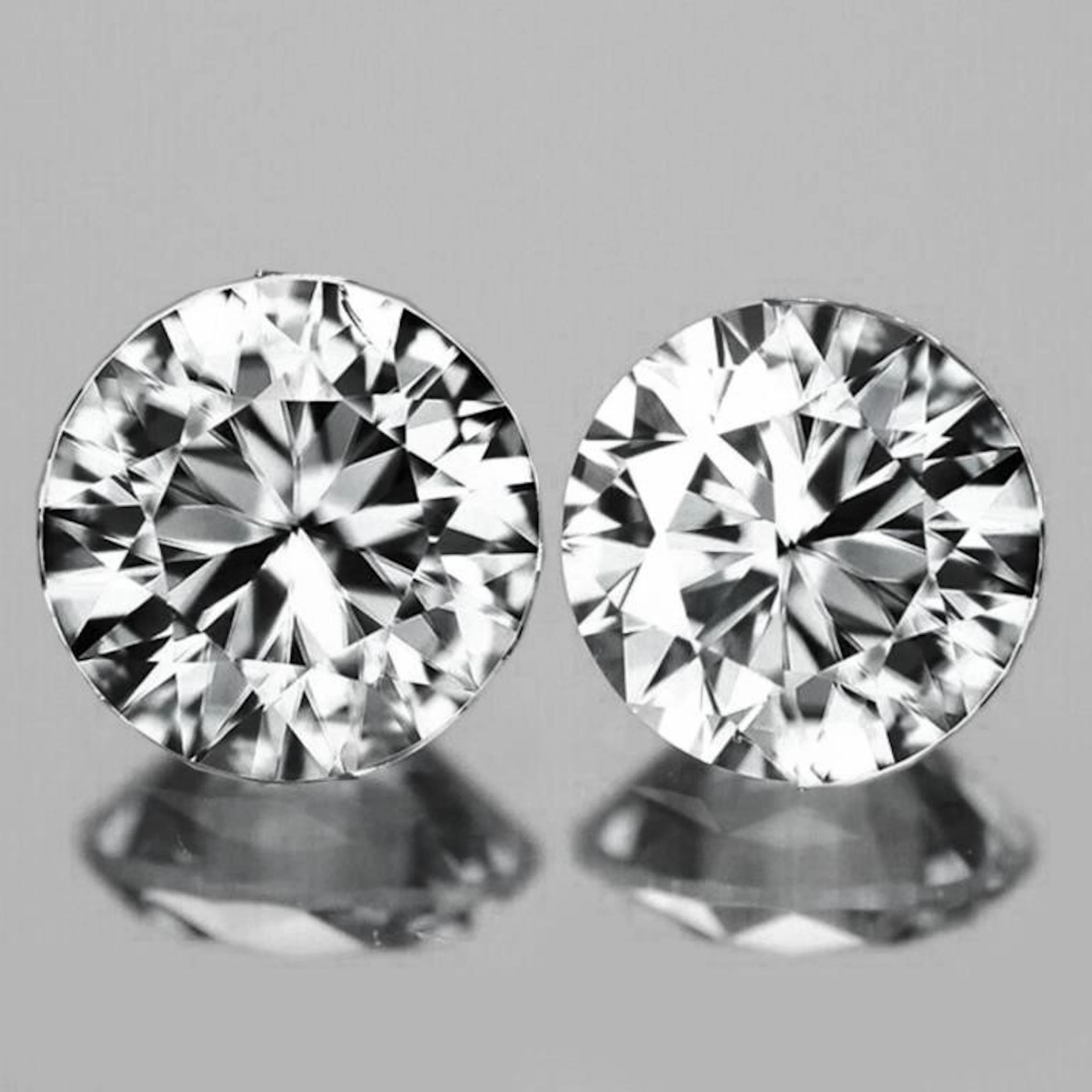 Natural White Zircon Pair {Flawless-VVS1}