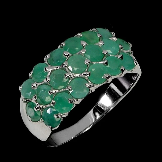 Natural Brazil Untreated Emerald Ring