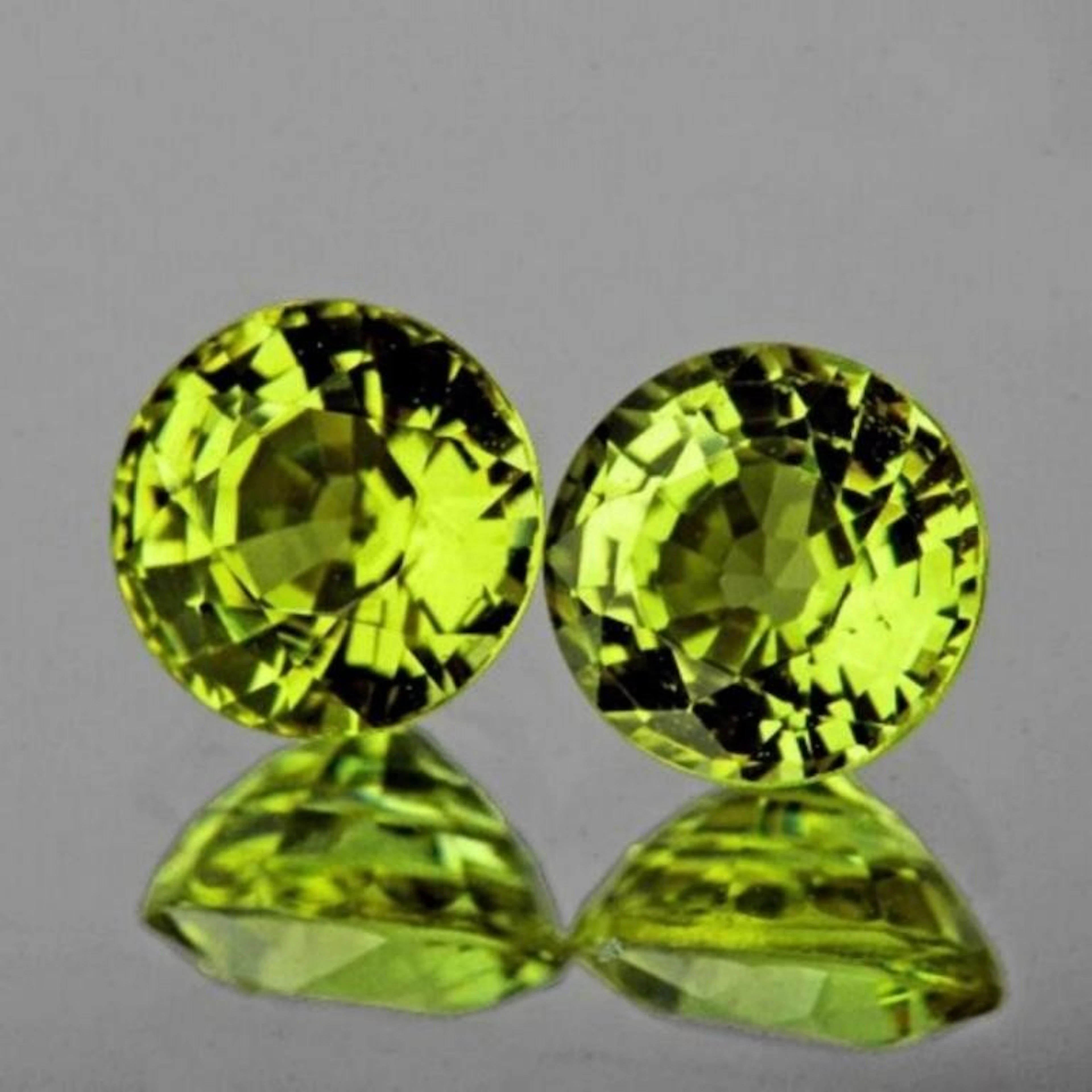 Natural AAA Green Yellow Mali Garnet Pair{Flawless