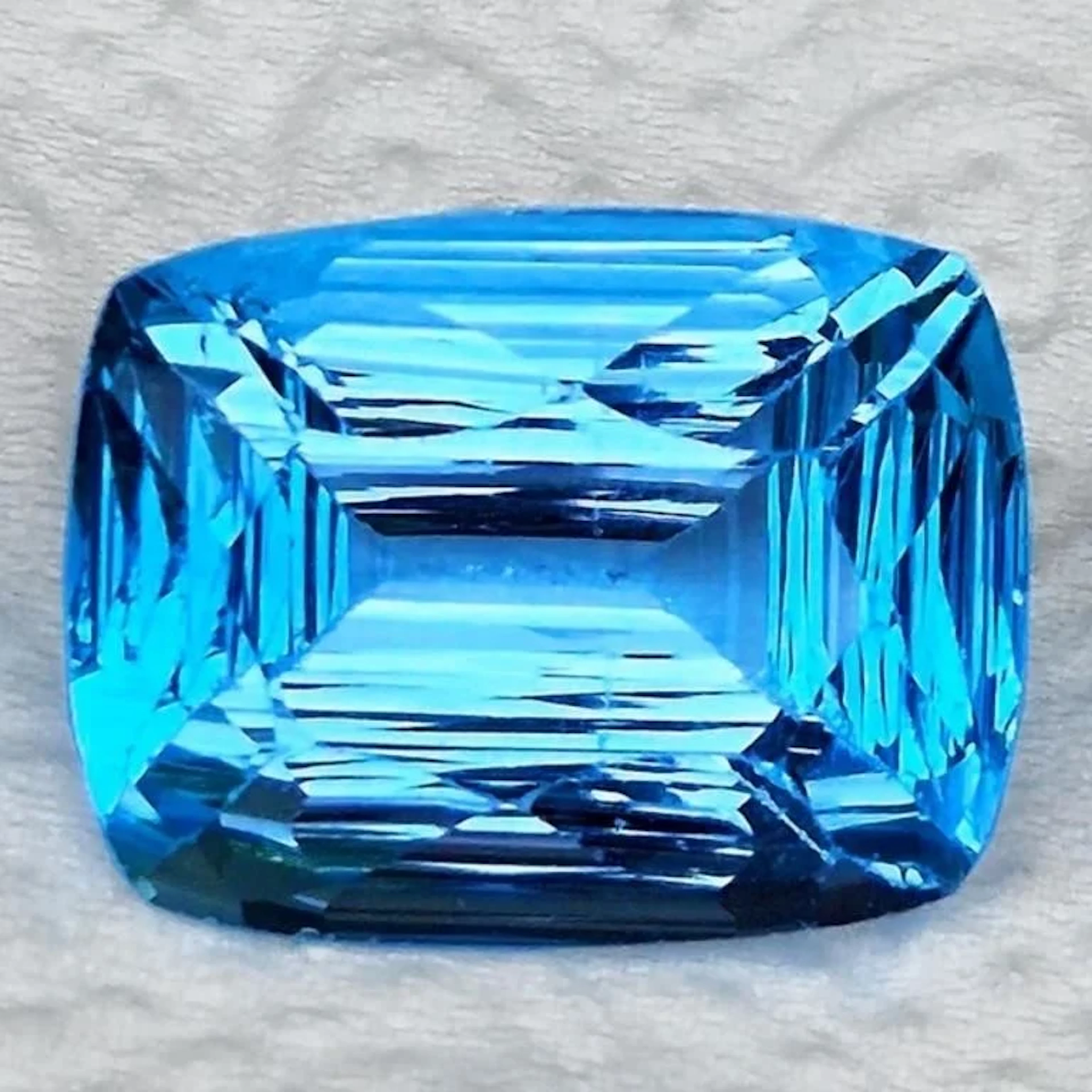 Natural Brazil Cushion Swiss Blue Topaz {Flawless-