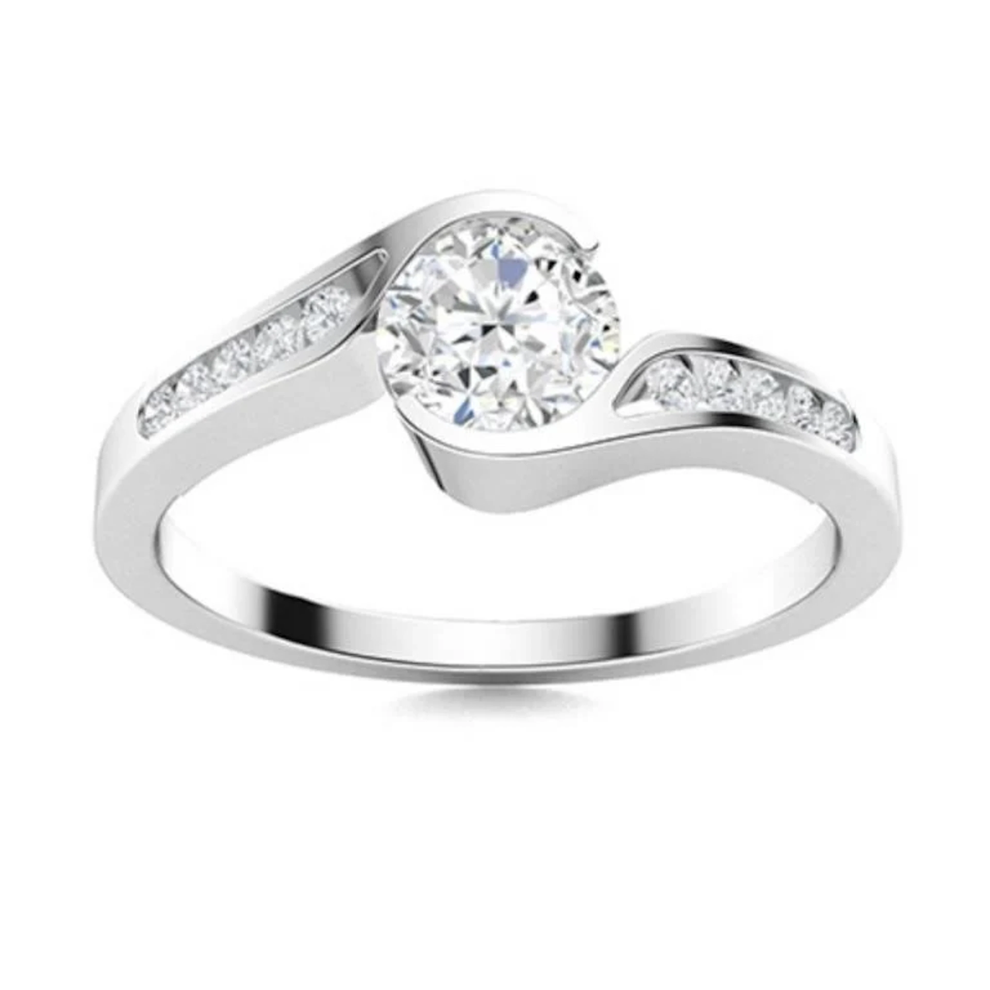 Gold & Brilliant White Diamond 1.50 Cts Ring - E/V