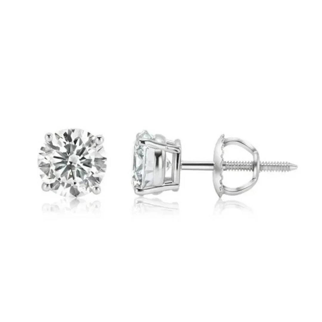 Gold & White Diamonds 1.80 Cts EarStuds