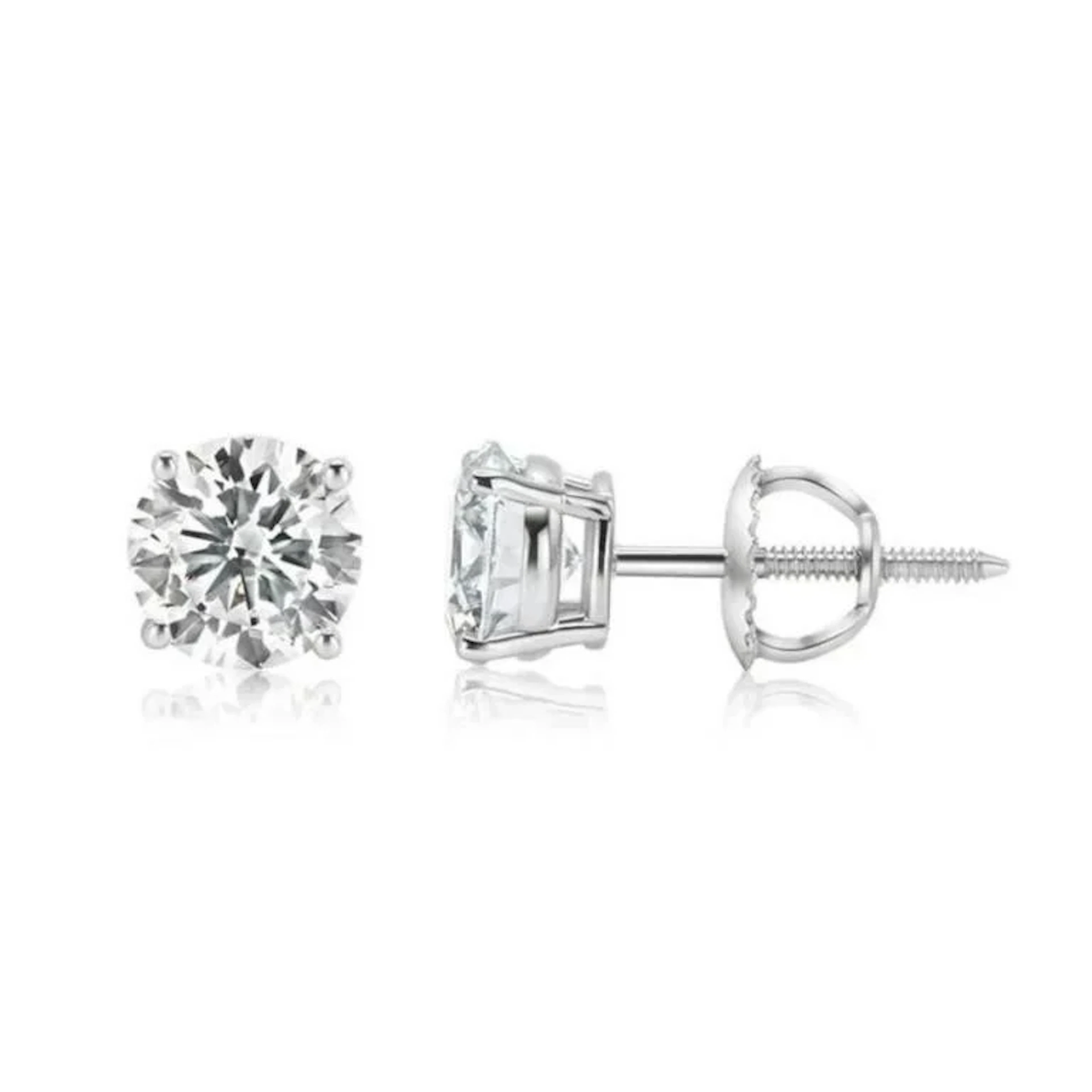 Gold & White Diamonds 1.37 Cts EarStuds