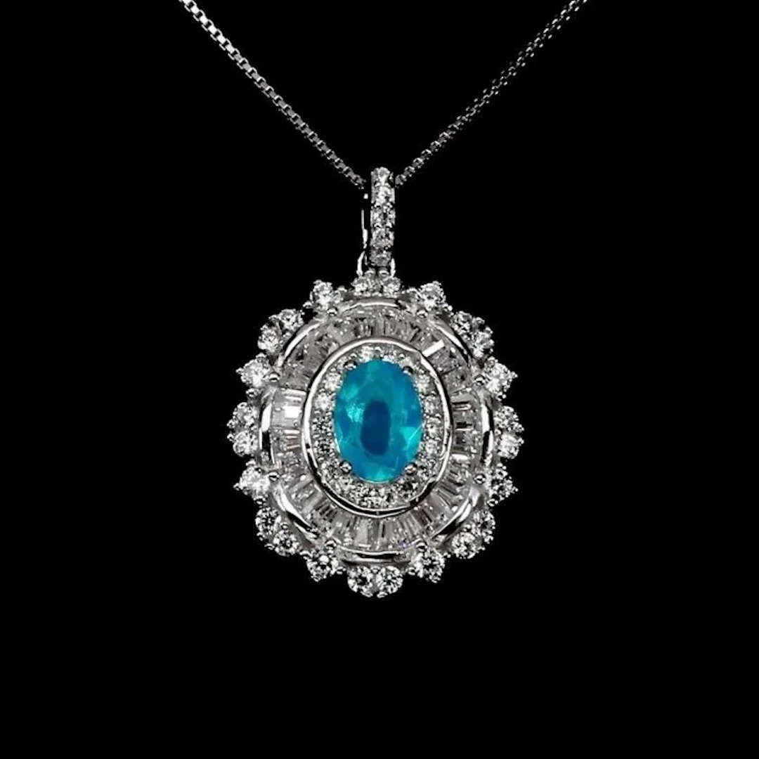 Natural Ethopian Blue Fire Opal Necklace