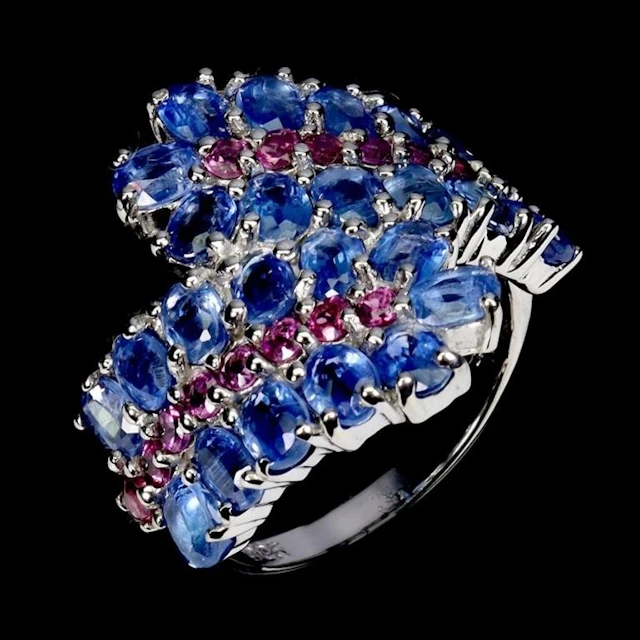 Natural Oval Blue Kyanite Ring