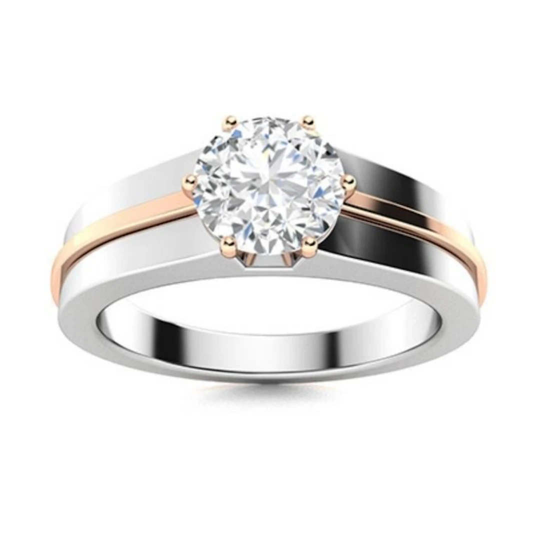 Gold & Lab Diamond 2 Cts Ring - E/VVS