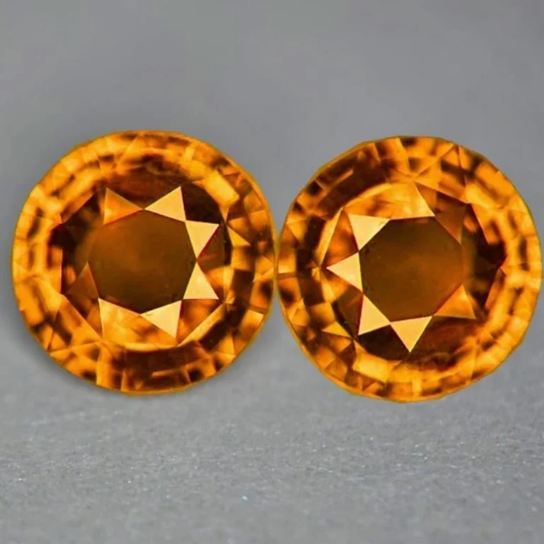 Natural Fanta Orange Spessartite Garnet Pair { VVS