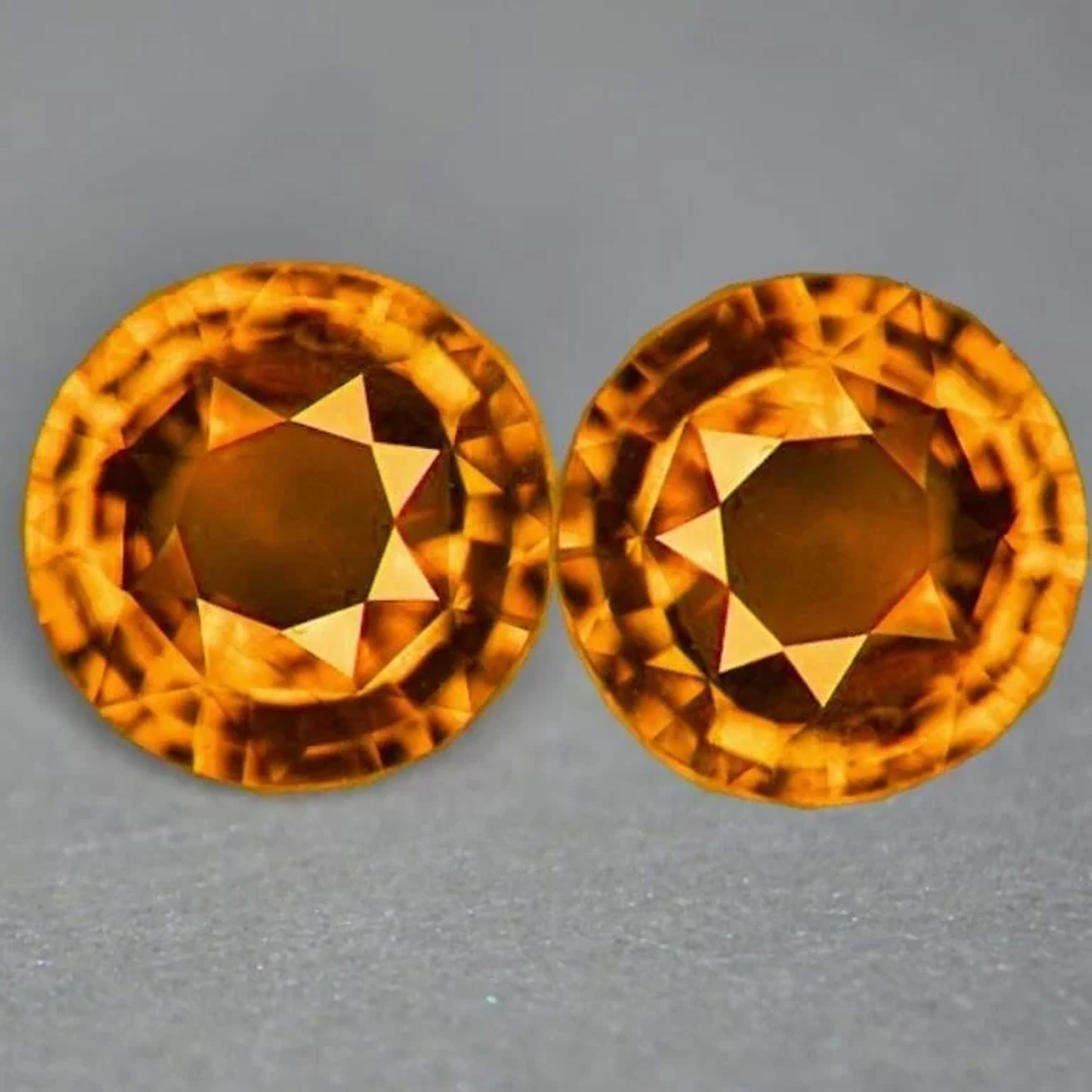 Natural Fanta Orange Spessartite Garnet Pair { VVS