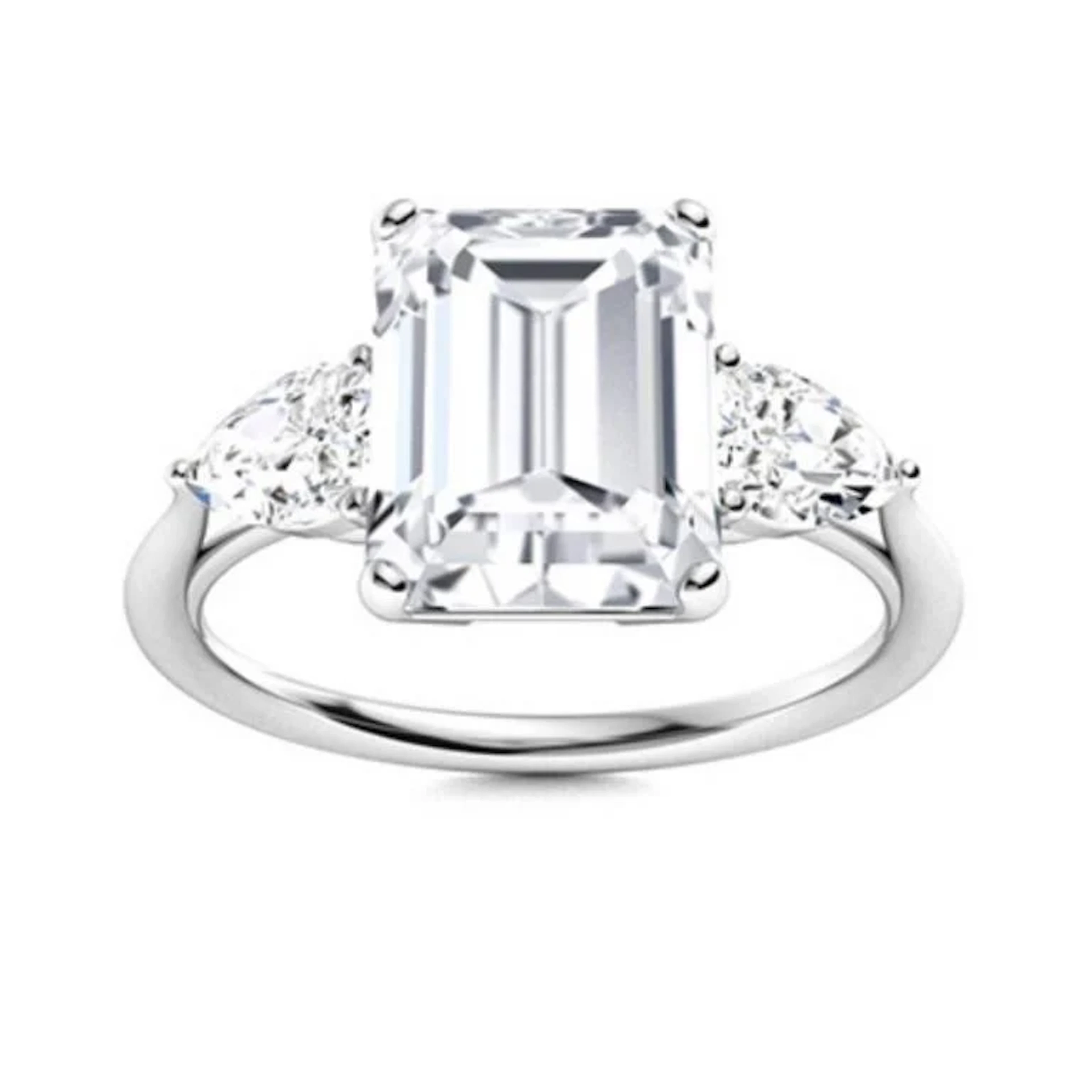 Gold & Lab Octagon Diamond 3.50 Cts Ring - E/VVS