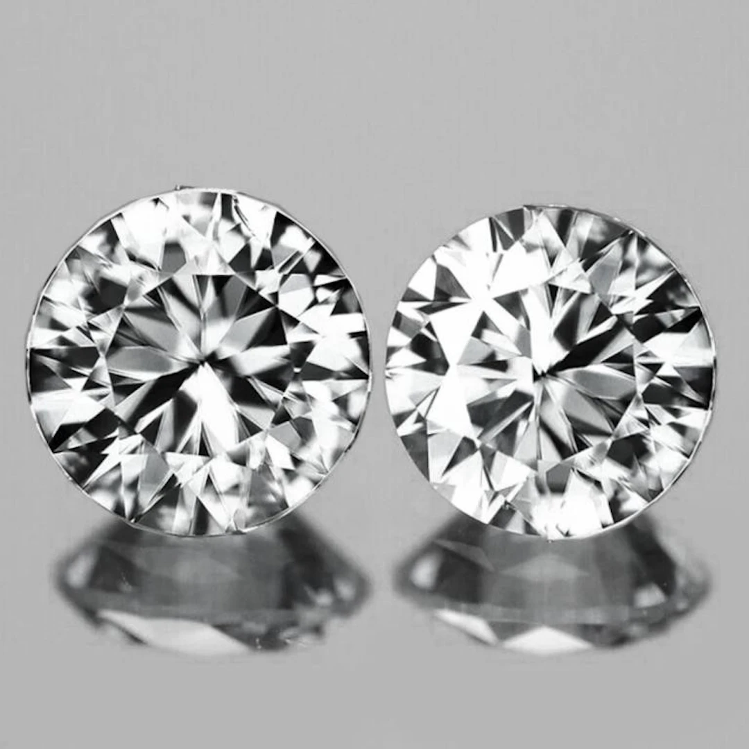 Natural Colorless Cambodian White Zircon Pair {Fla