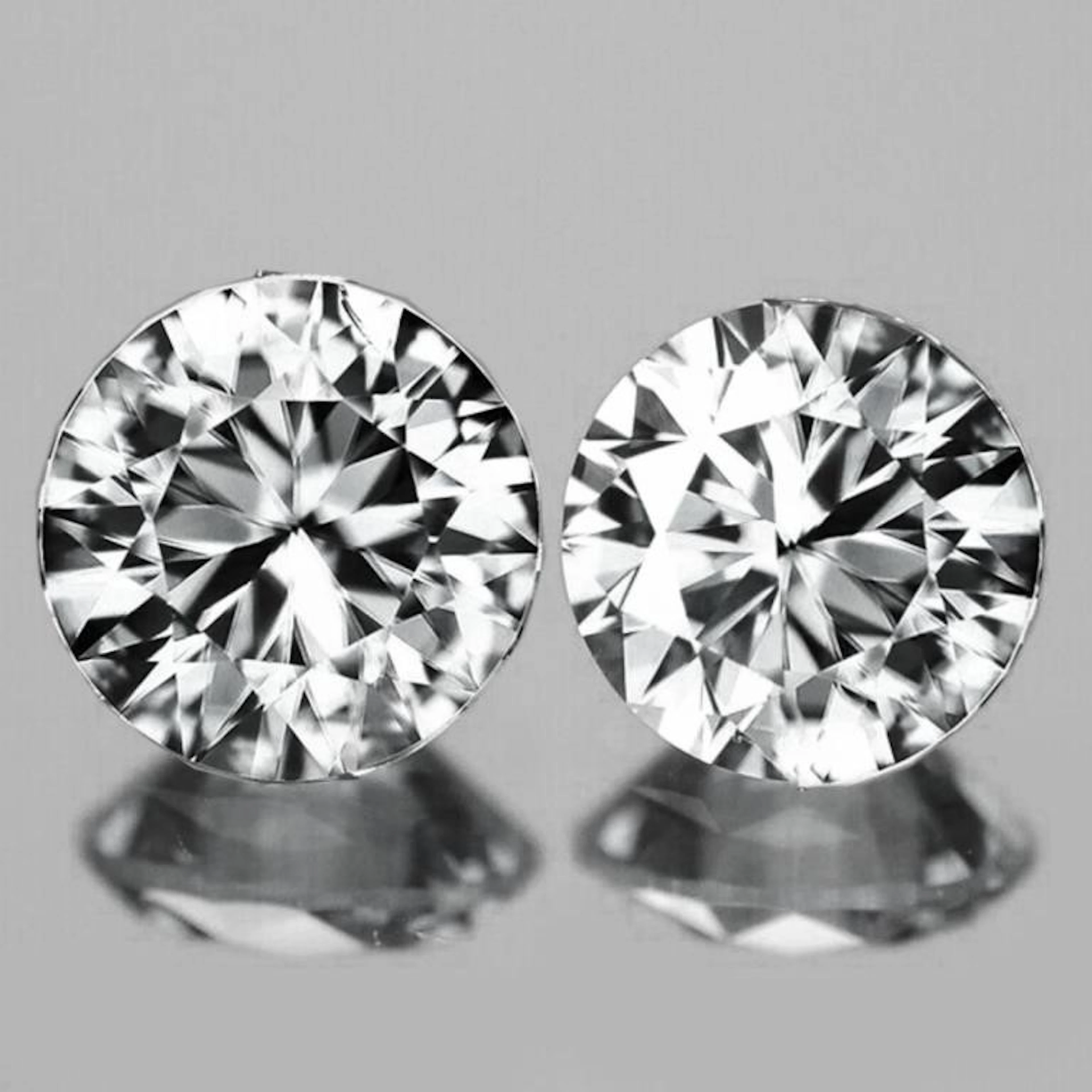 Natural Colorless Cambodian White Zircon Pair {Fla