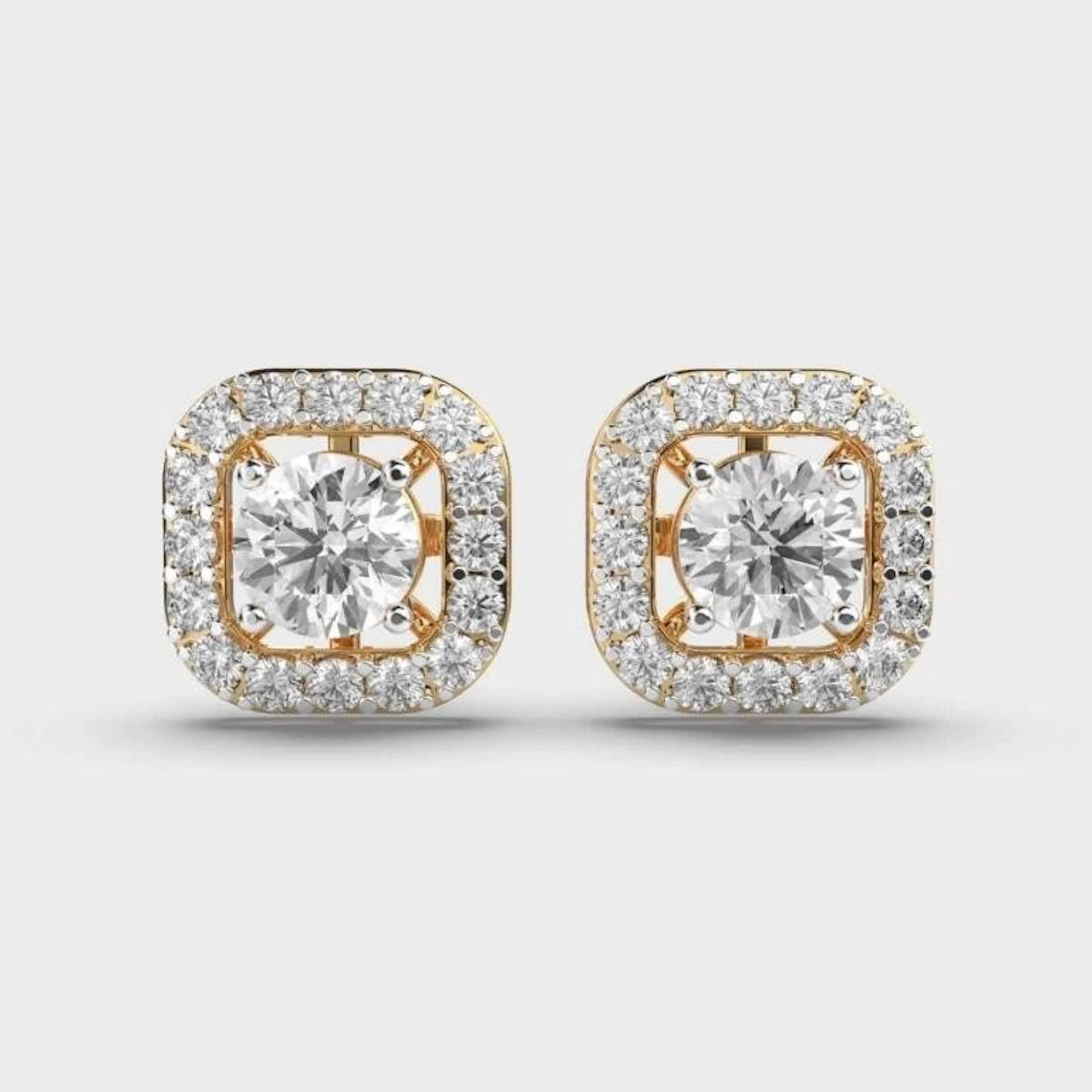 Gold & Lab Diamond 6.00 Cts Ear Studs