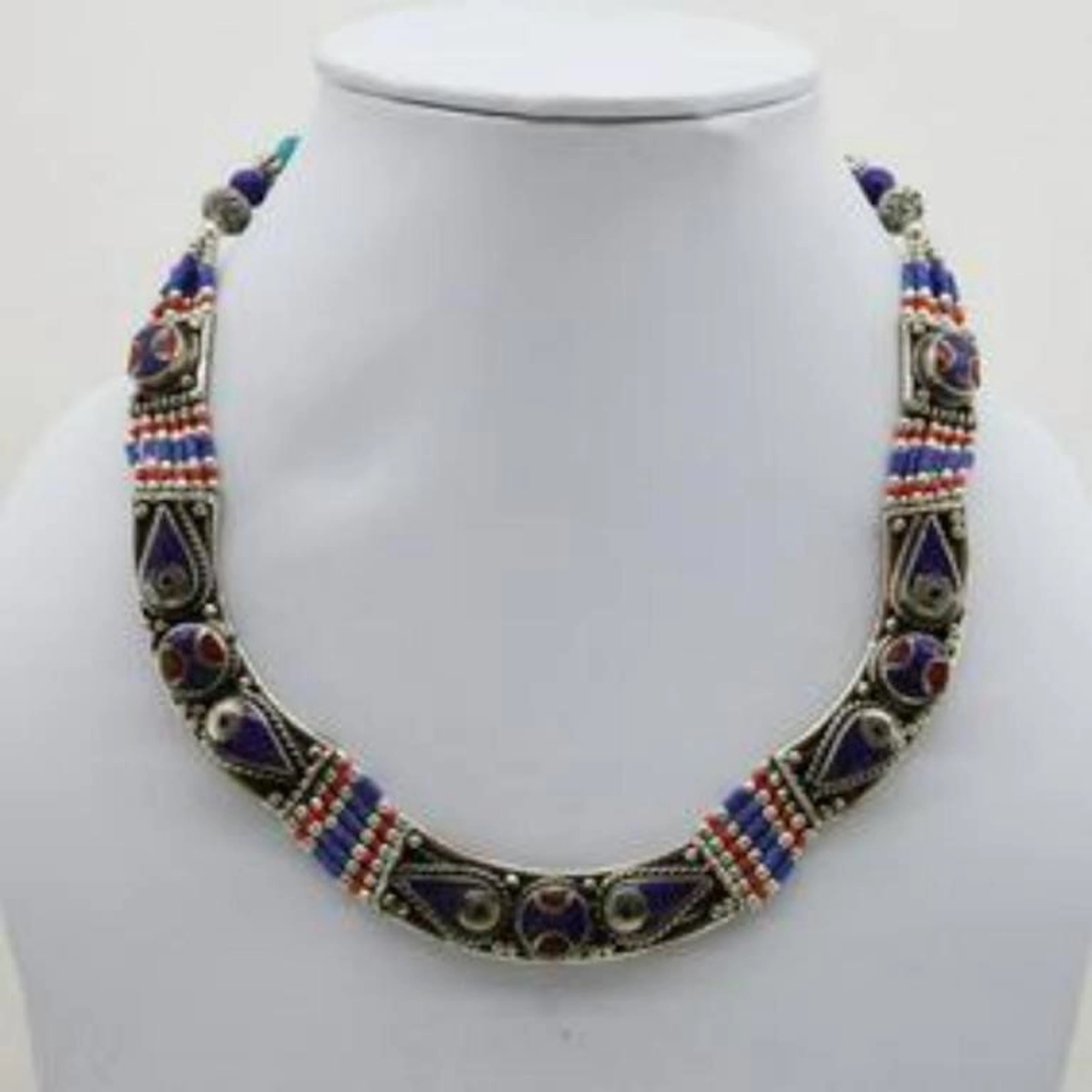 Tibet Natural Stone Tribal Queen Royal Necklace