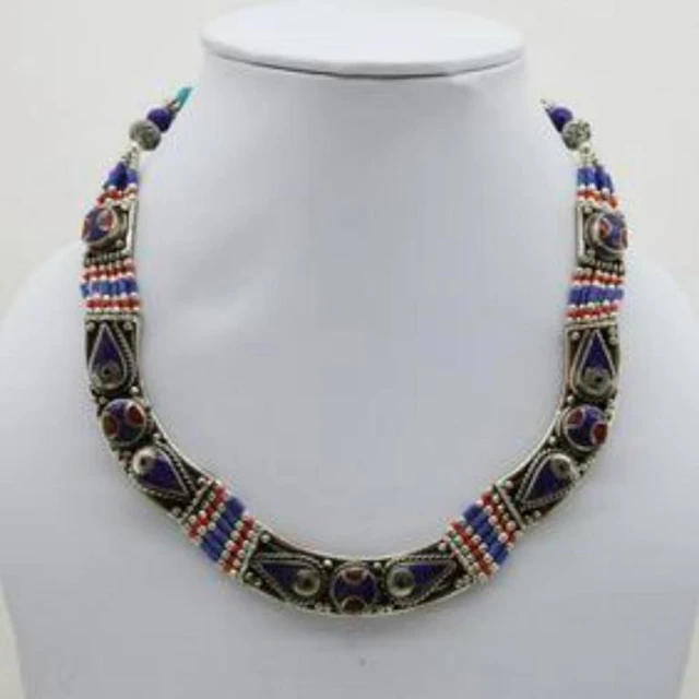 Tibet Natural Stone Tribal Queen Royal Necklace