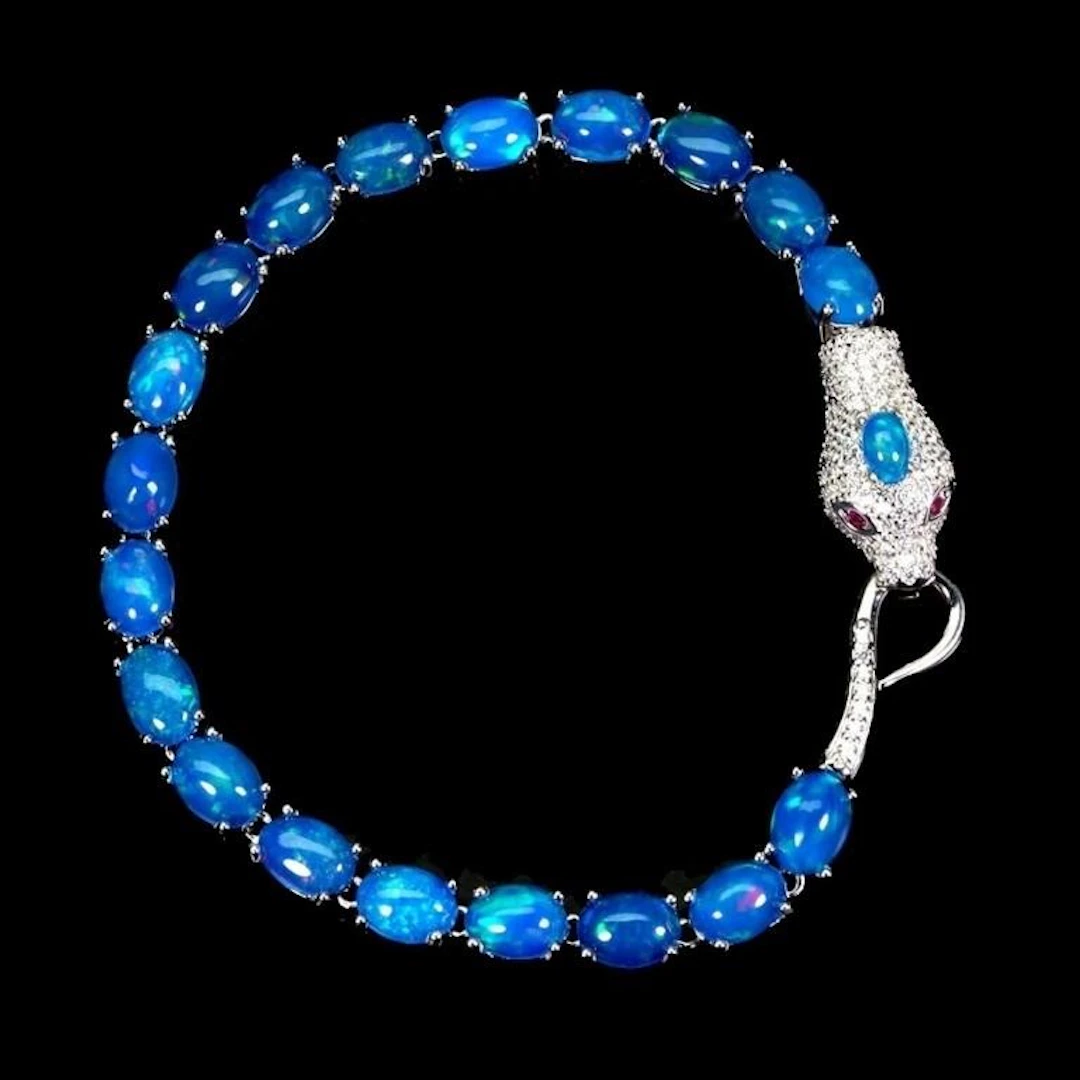 Natural Ethiopian Blue Opal Bracelet