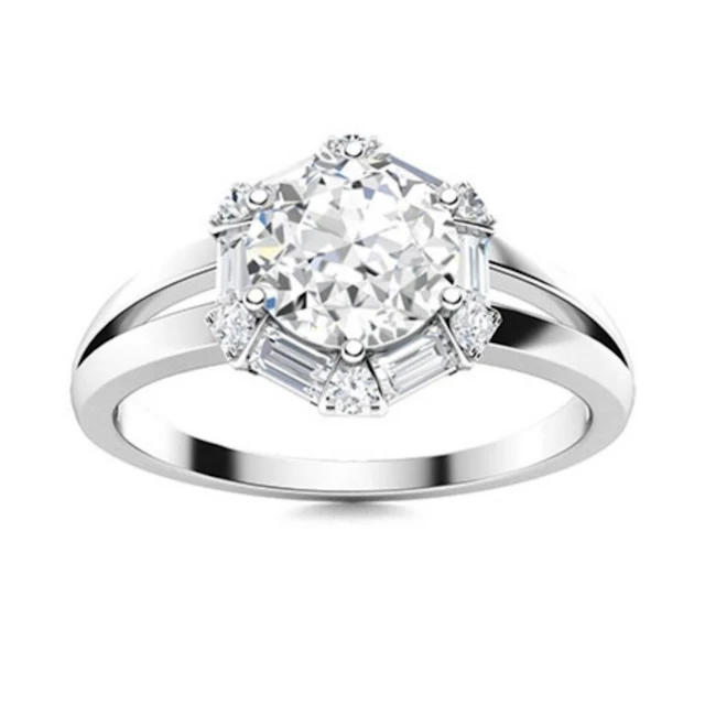 Gold & Brilliant White Diamond 1.50 Cts Ring - E/V