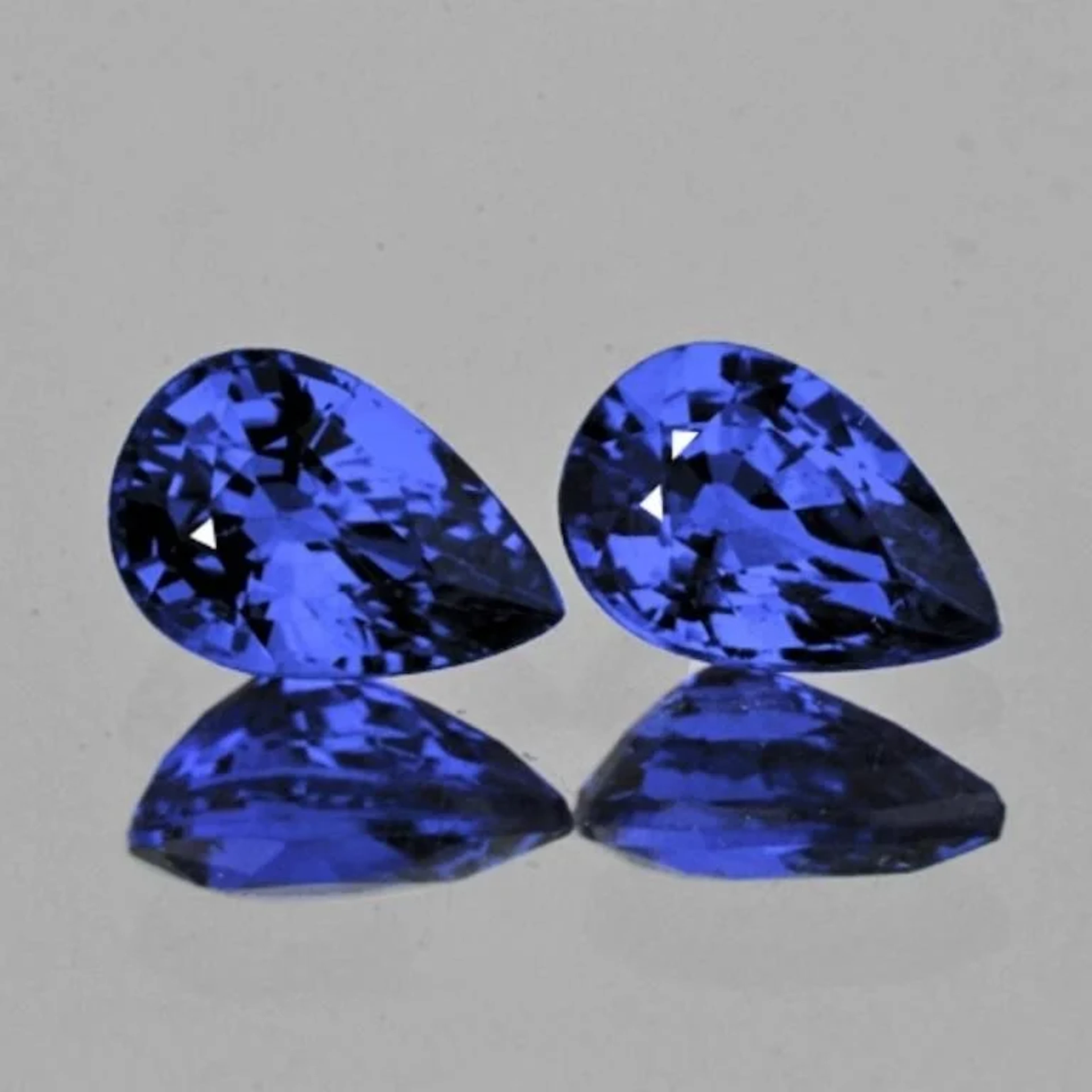 Natural Blue Sapphire Pair 6x4 MM {Flawless-VVS}