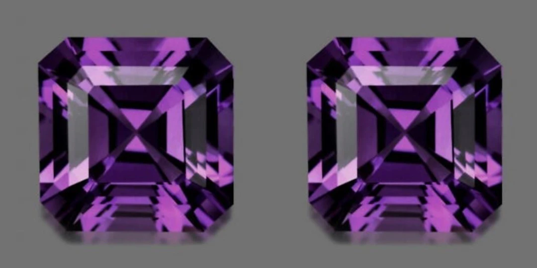 Natural Asscher Amethyst Pair 10.00 MM - FL/VVS