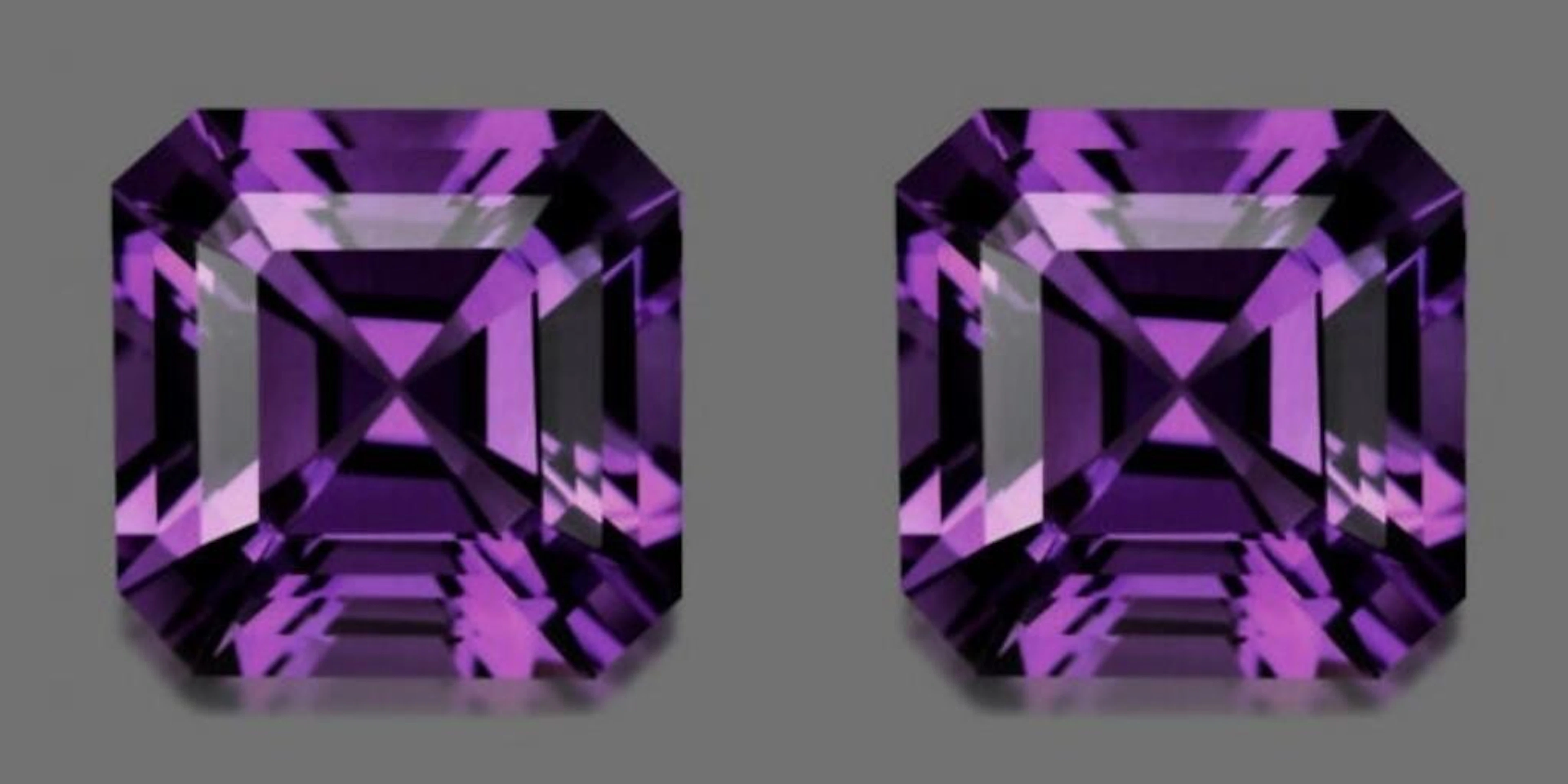 Natural Asscher Amethyst Pair 10.00 MM - FL/VVS