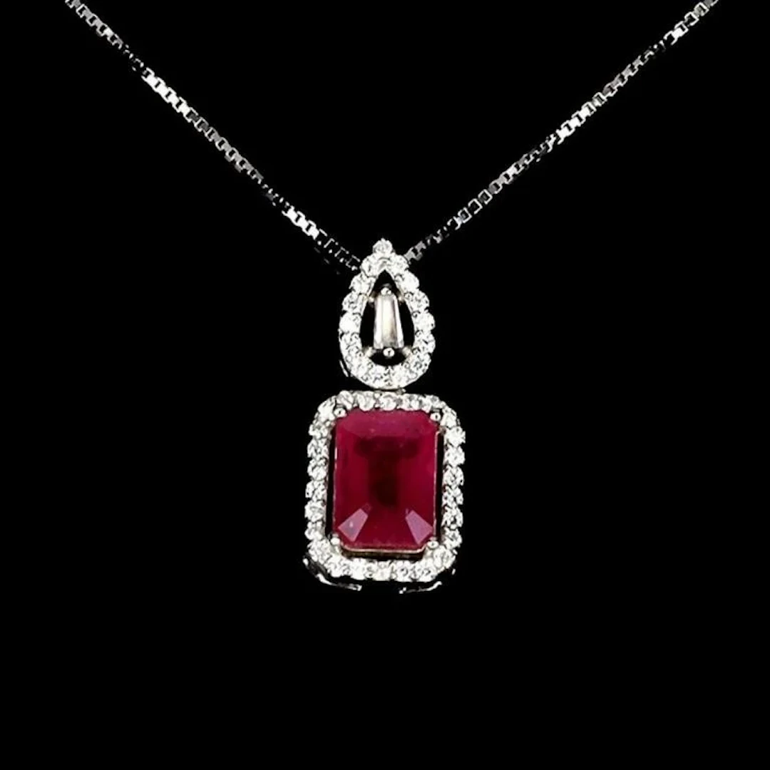Natural Pigeon Blood Red Ruby Necklace