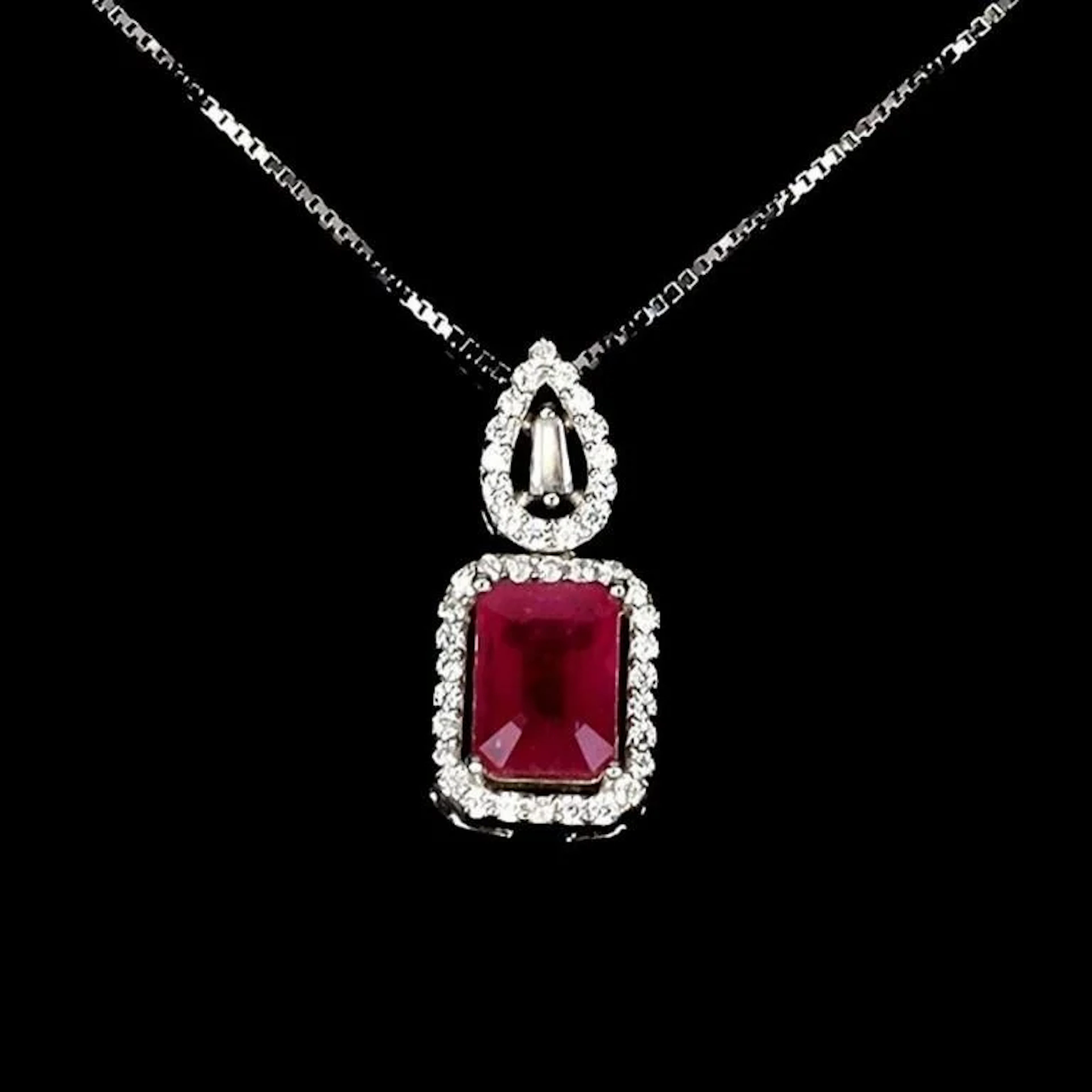 Natural Pigeon Blood Red Ruby Necklace