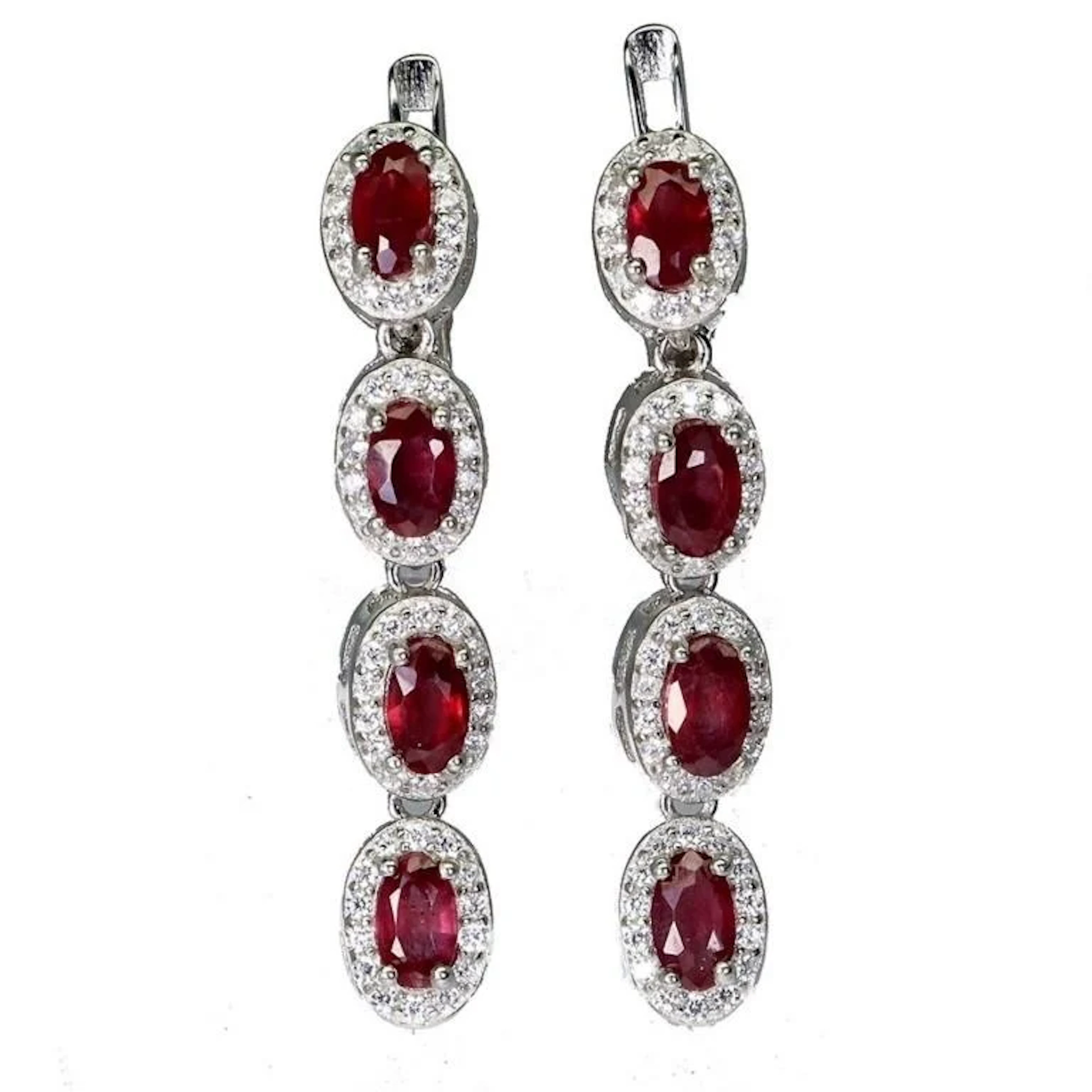 Natural Pigeon Blood Red Ruby Earrings