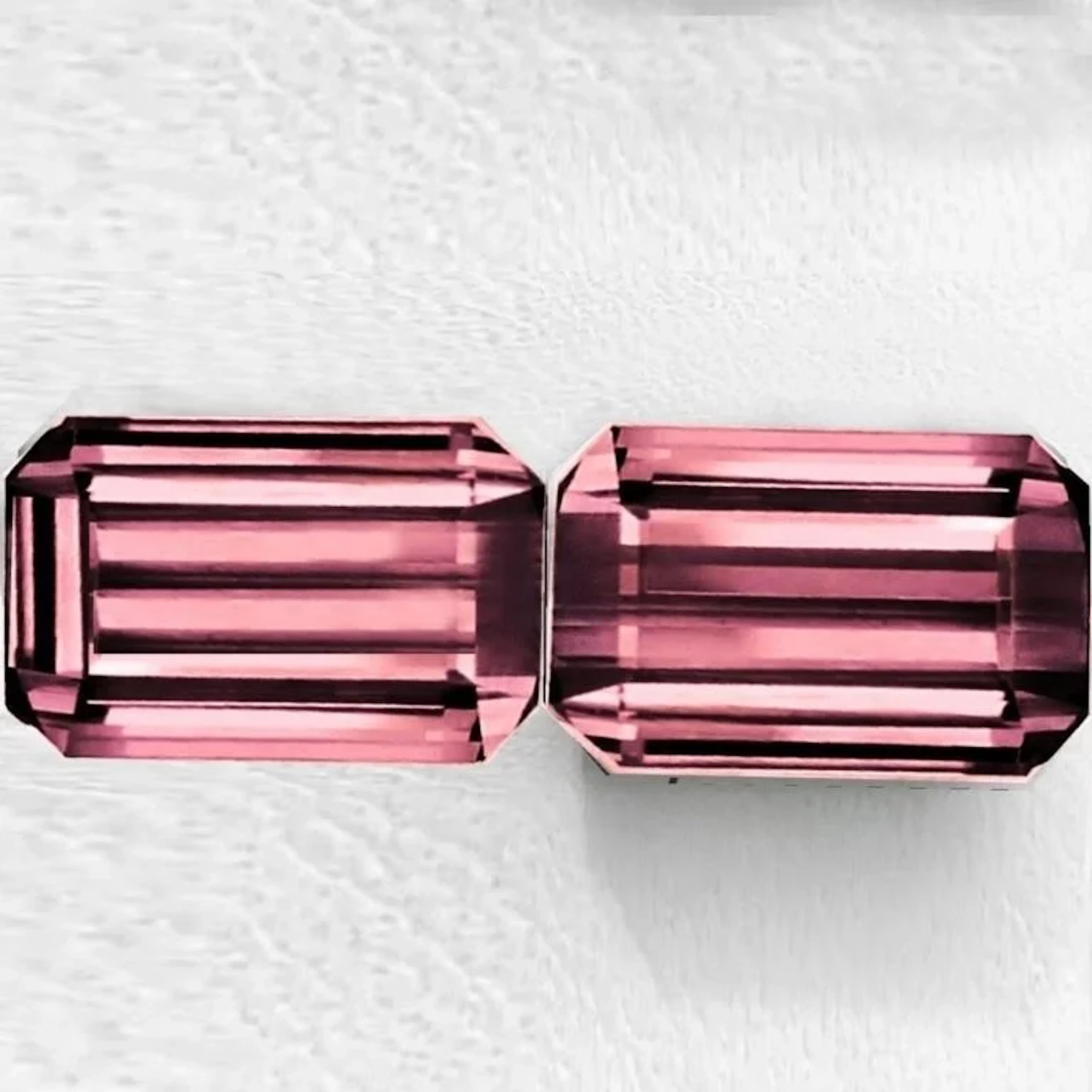 Natural Peach Pink Tourmaline Pair 2.15 Cts { Fla