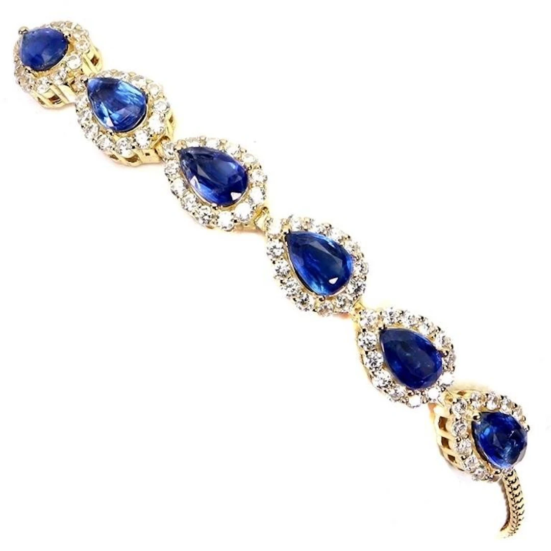 Natural Cornflower Blue Kyanite Bracelet