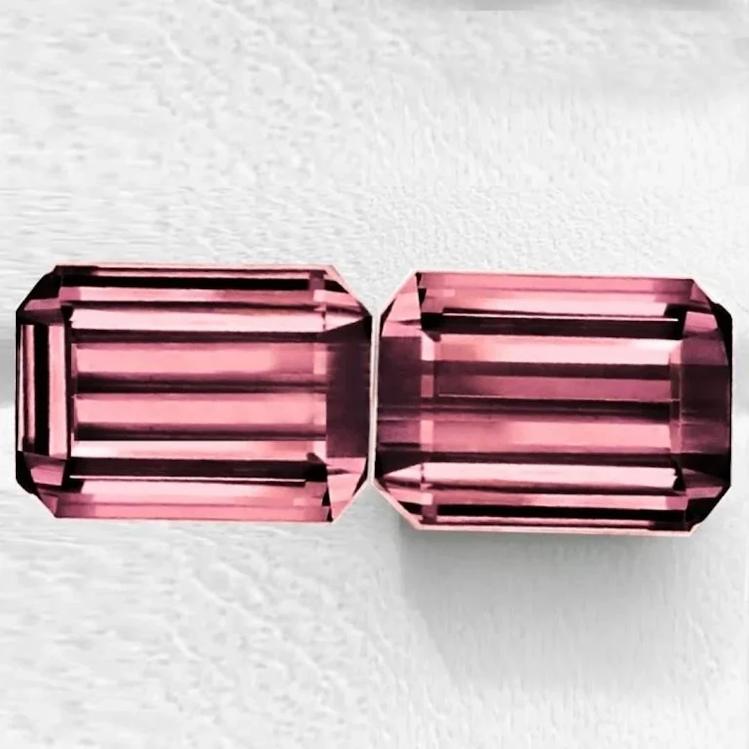 Natural Peach Pink Tourmaline Pair { VVS }