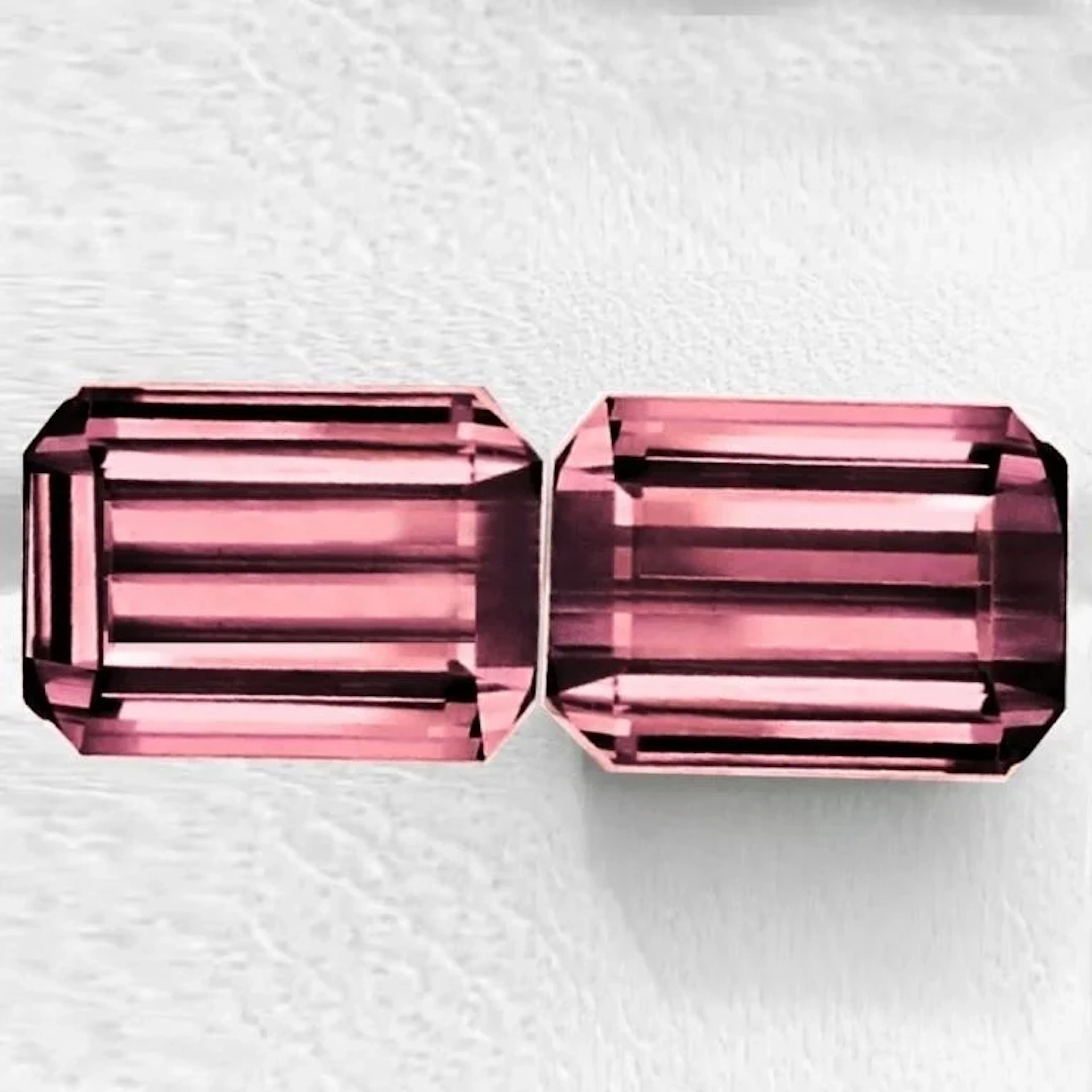 Natural Peach Pink Tourmaline Pair { VVS }