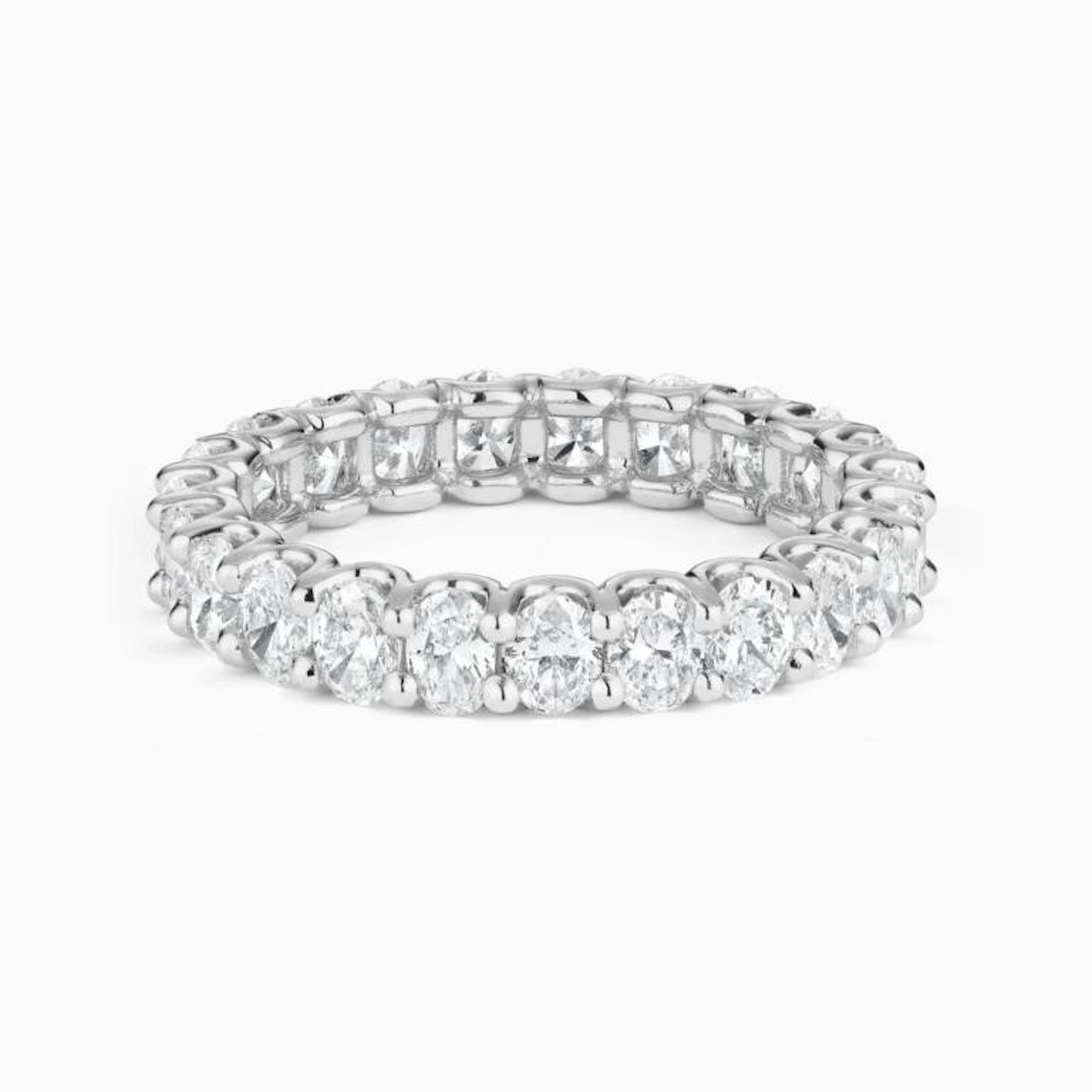 Gold & Lab Oval Diamond 5.00 Cts Eternity Ring