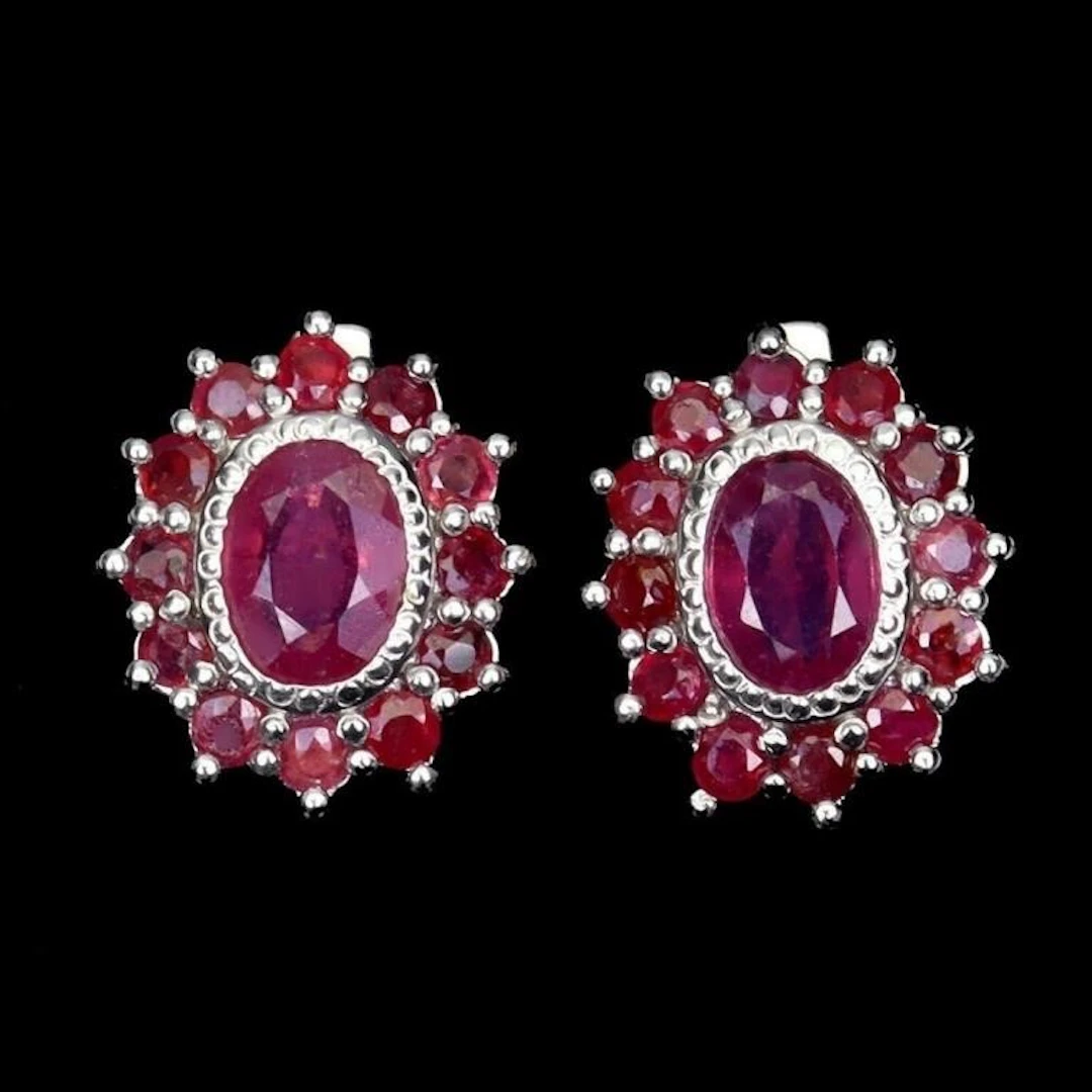 Natural Pigeon Blood Red Ruby Earrings