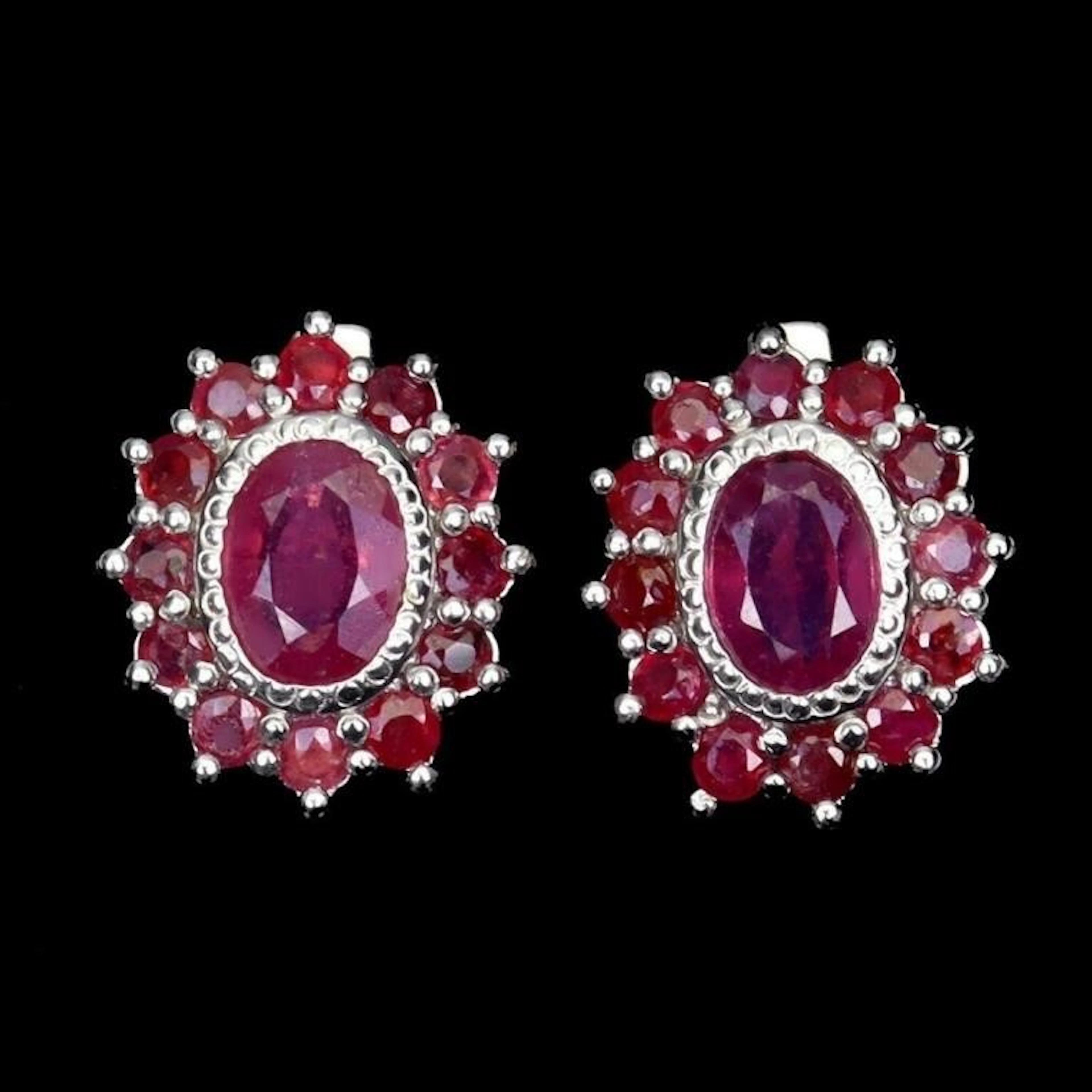 Natural Pigeon Blood Red Ruby Earrings