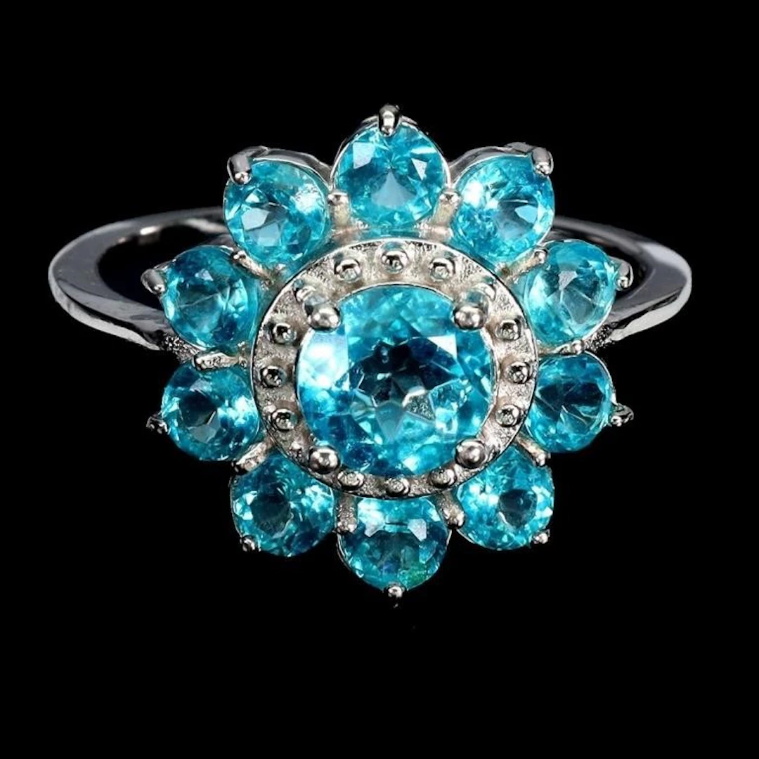 Natural Paraiba Blue Topaz Ring