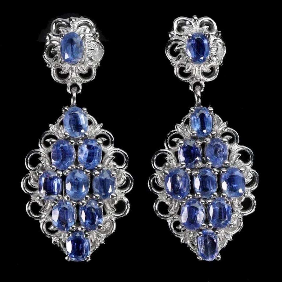 Natural Blue Kaynite Earrings