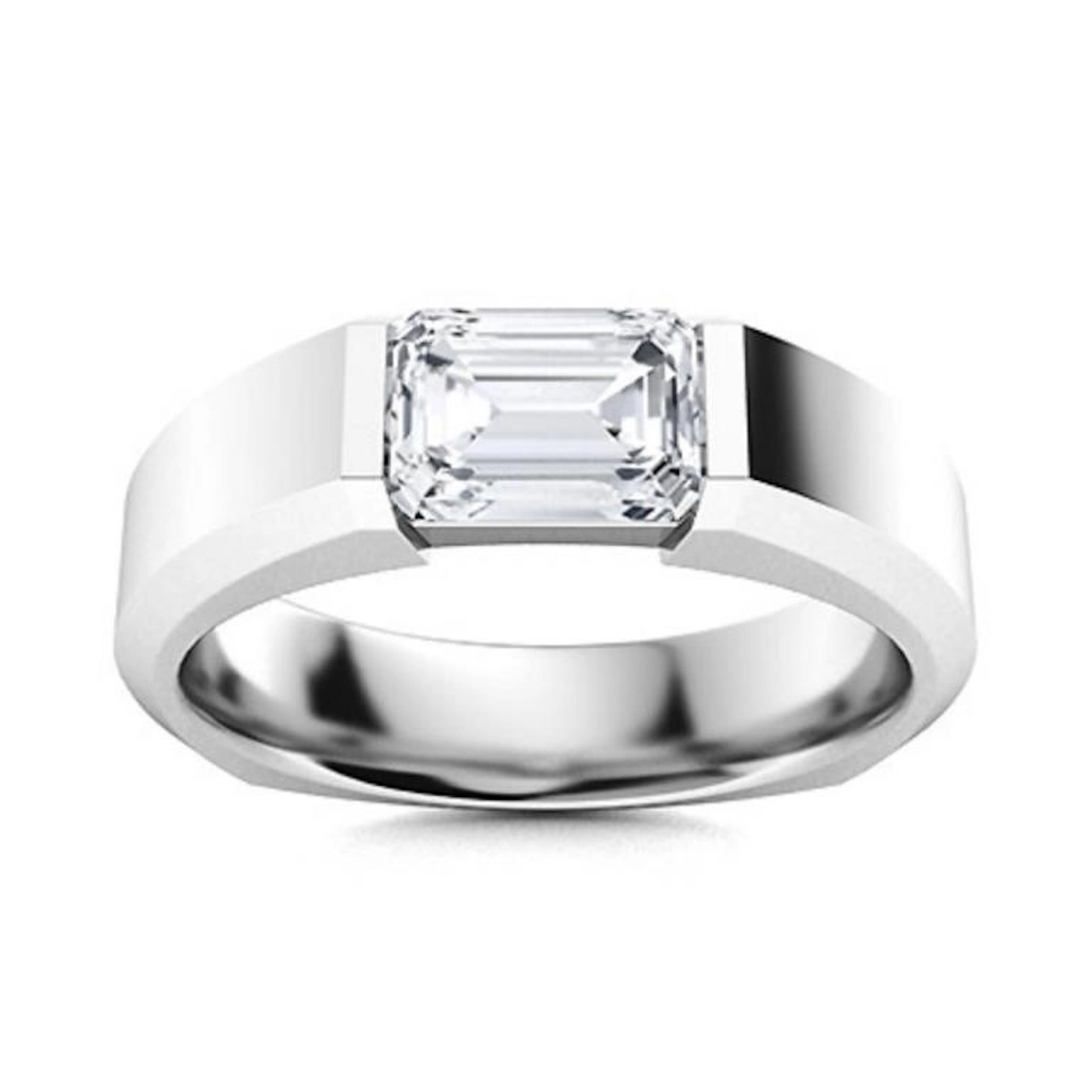 Gold & Brilliant White Diamond 2 Cts Ring - E/VVS
