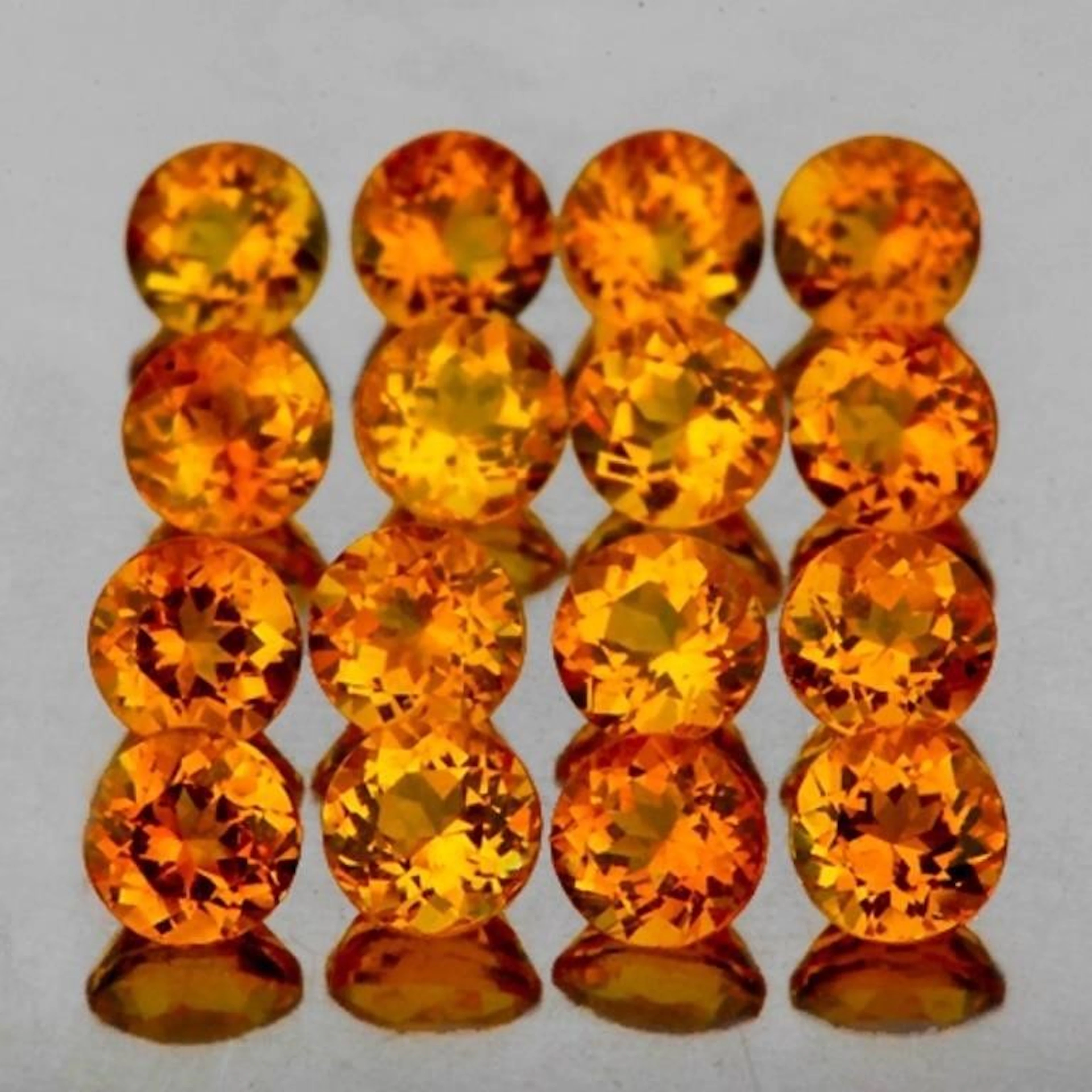 Natural Golden Orange Citrine 25 Pcs {Flawless-VVS