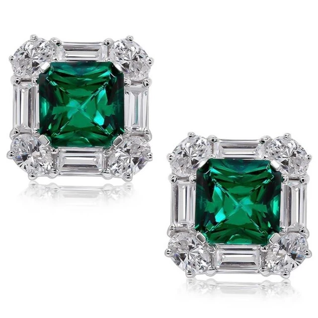 Emerald & Diamond EarStuds