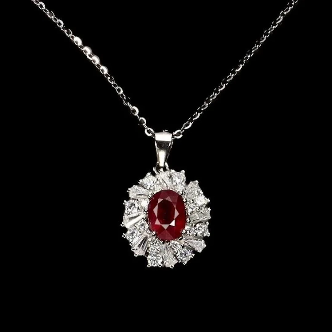Natural Pigeon Blood Red Ruby Necklace