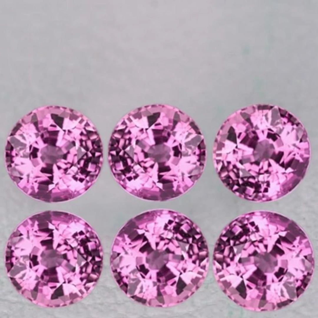 Natural Purple Pink Burma Spinel 6 Pcs[Flawless-VV