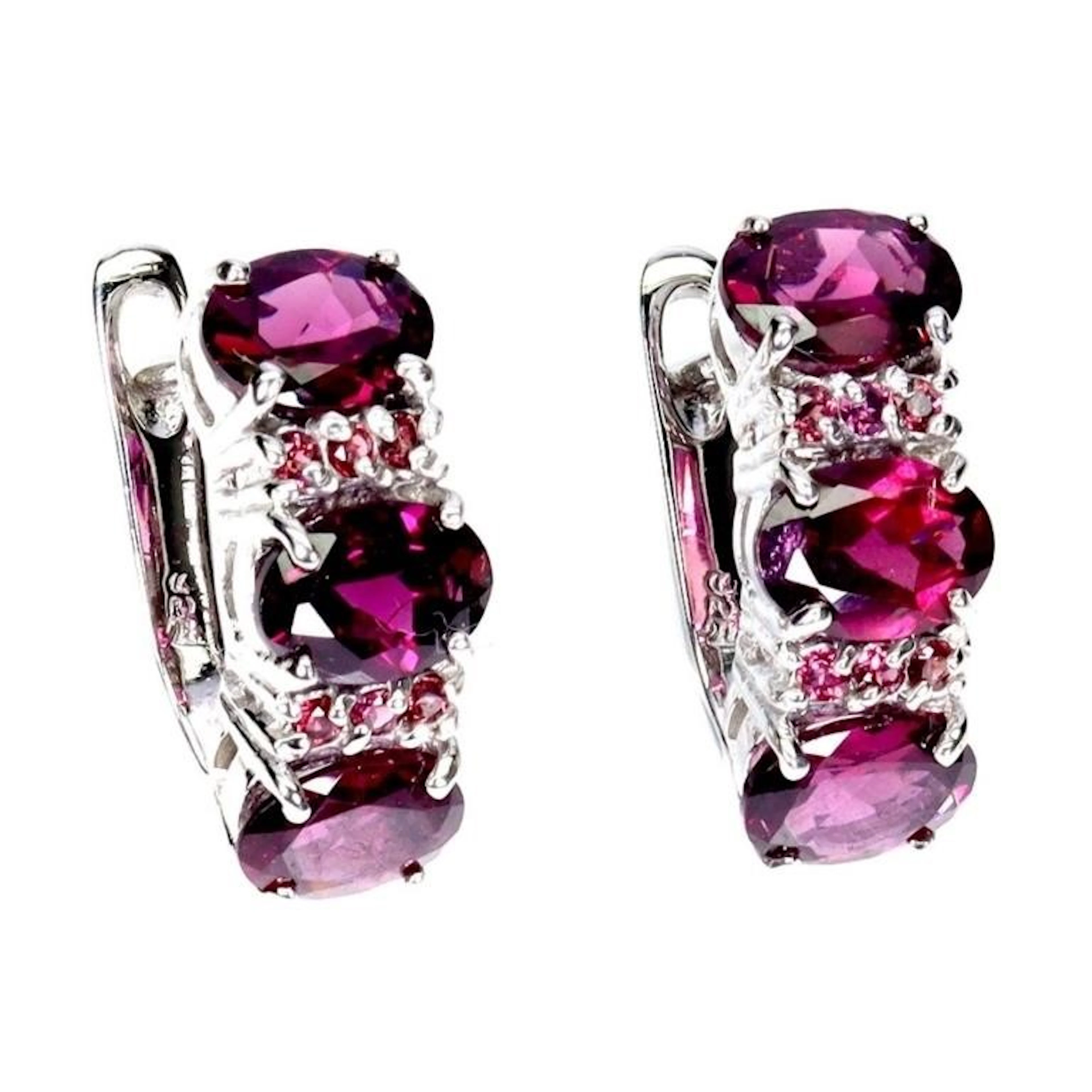 Natural Rhodolite Garnet Earrings