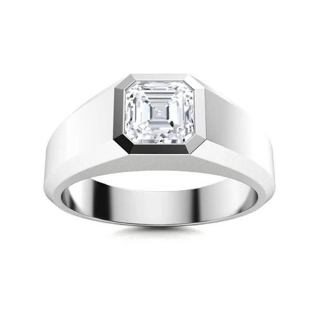 Gold & Brilliant White Diamond 4 Cts Ring - E/VVS