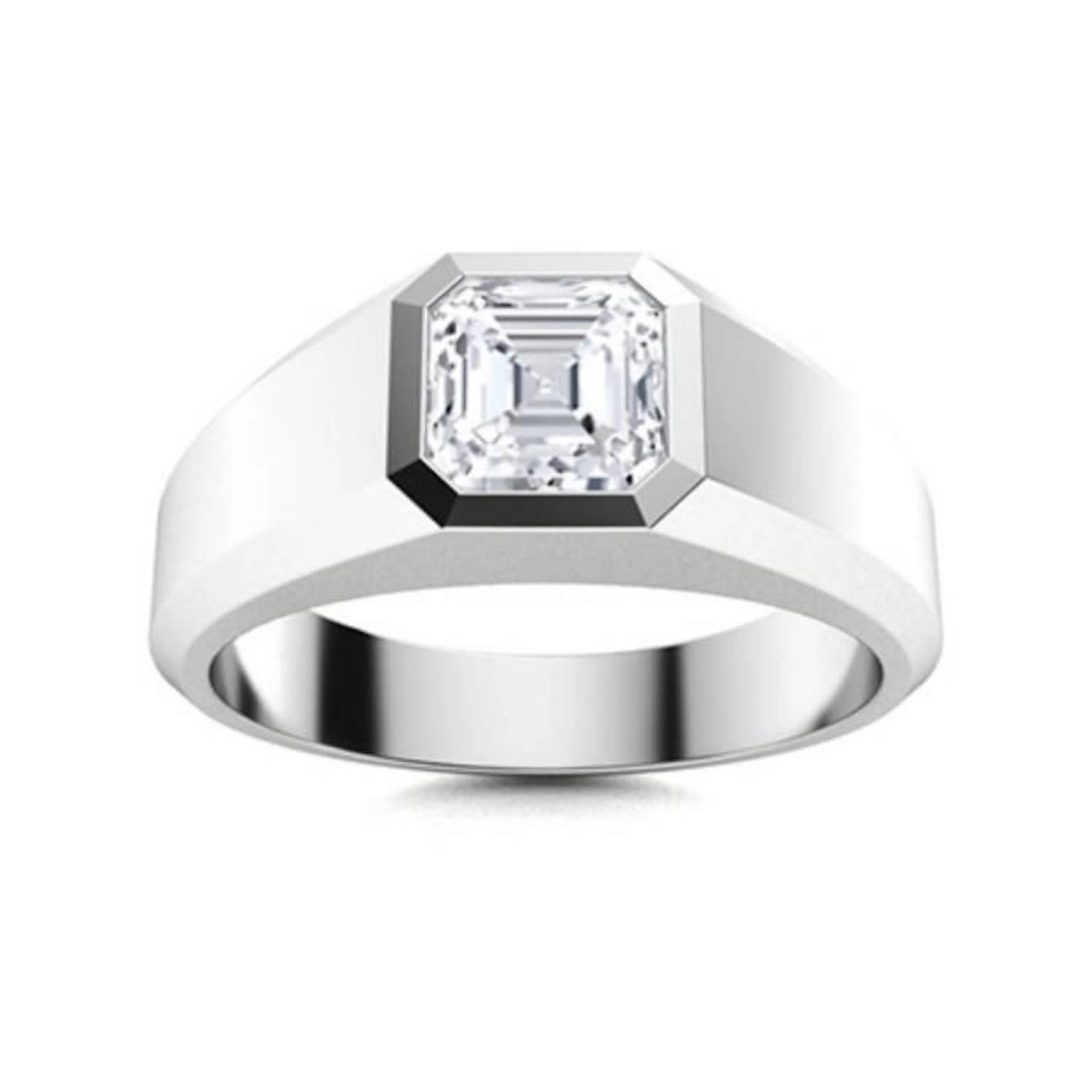 Gold & Brilliant White Diamond 4 Cts Ring - E/VVS