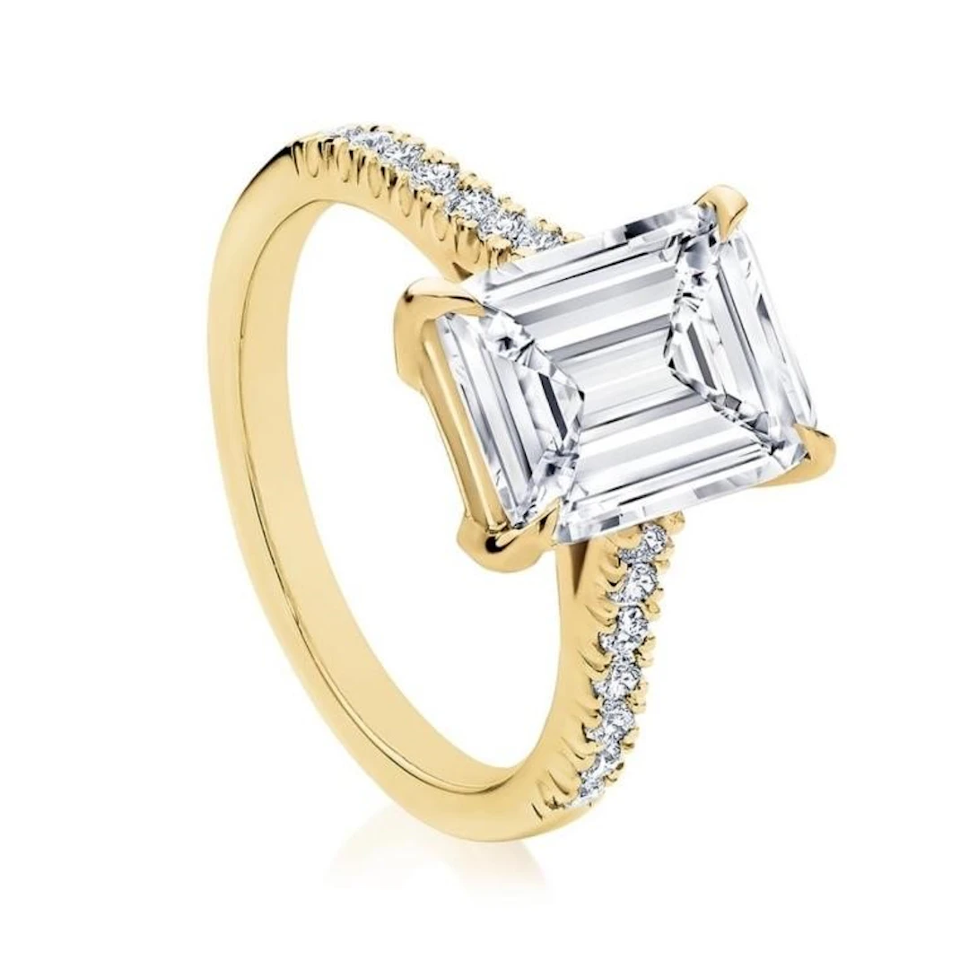 Gold & White Diamond 3.24 Cts Ring - E/VVS