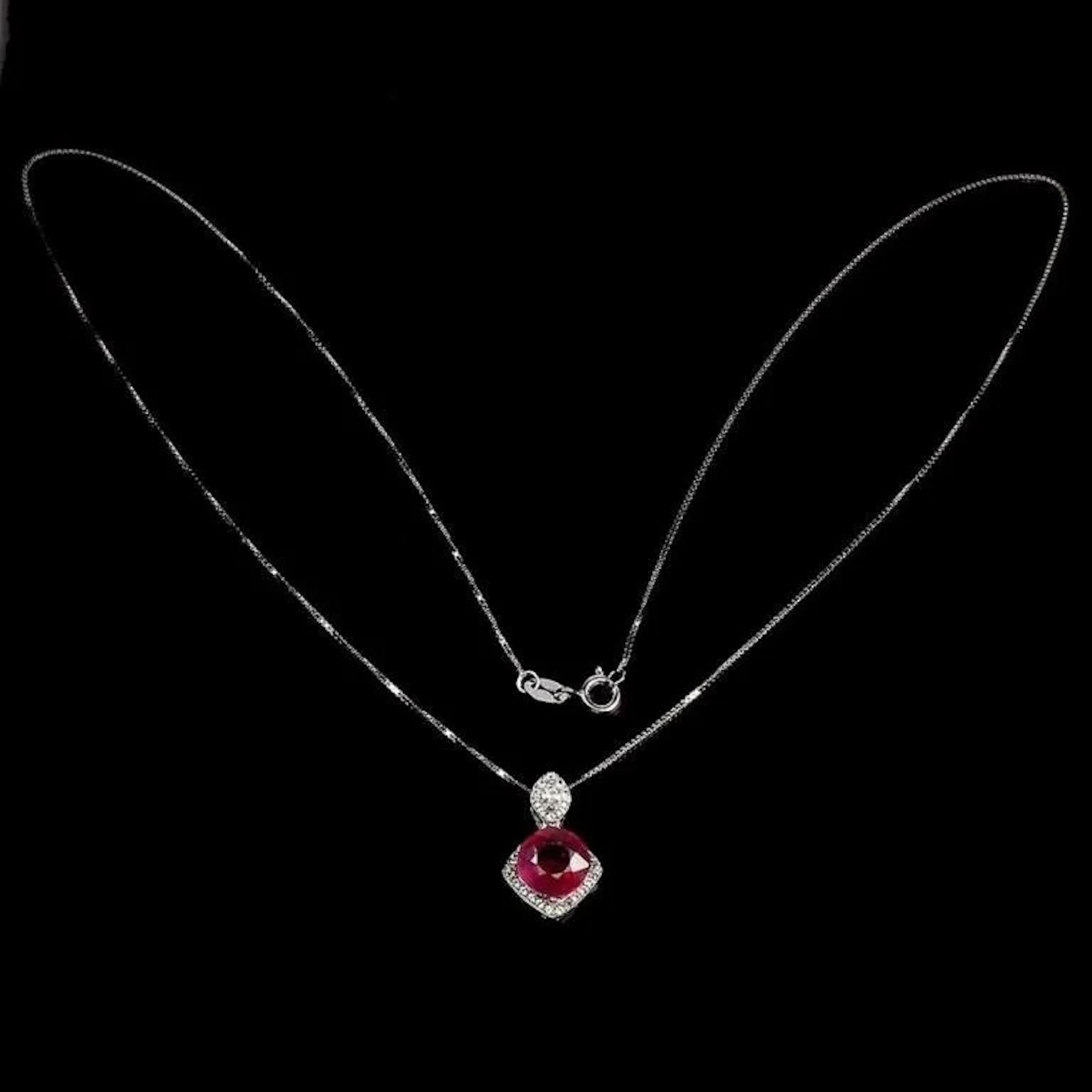 Natural Pigeon Blood Red Ruby Necklace