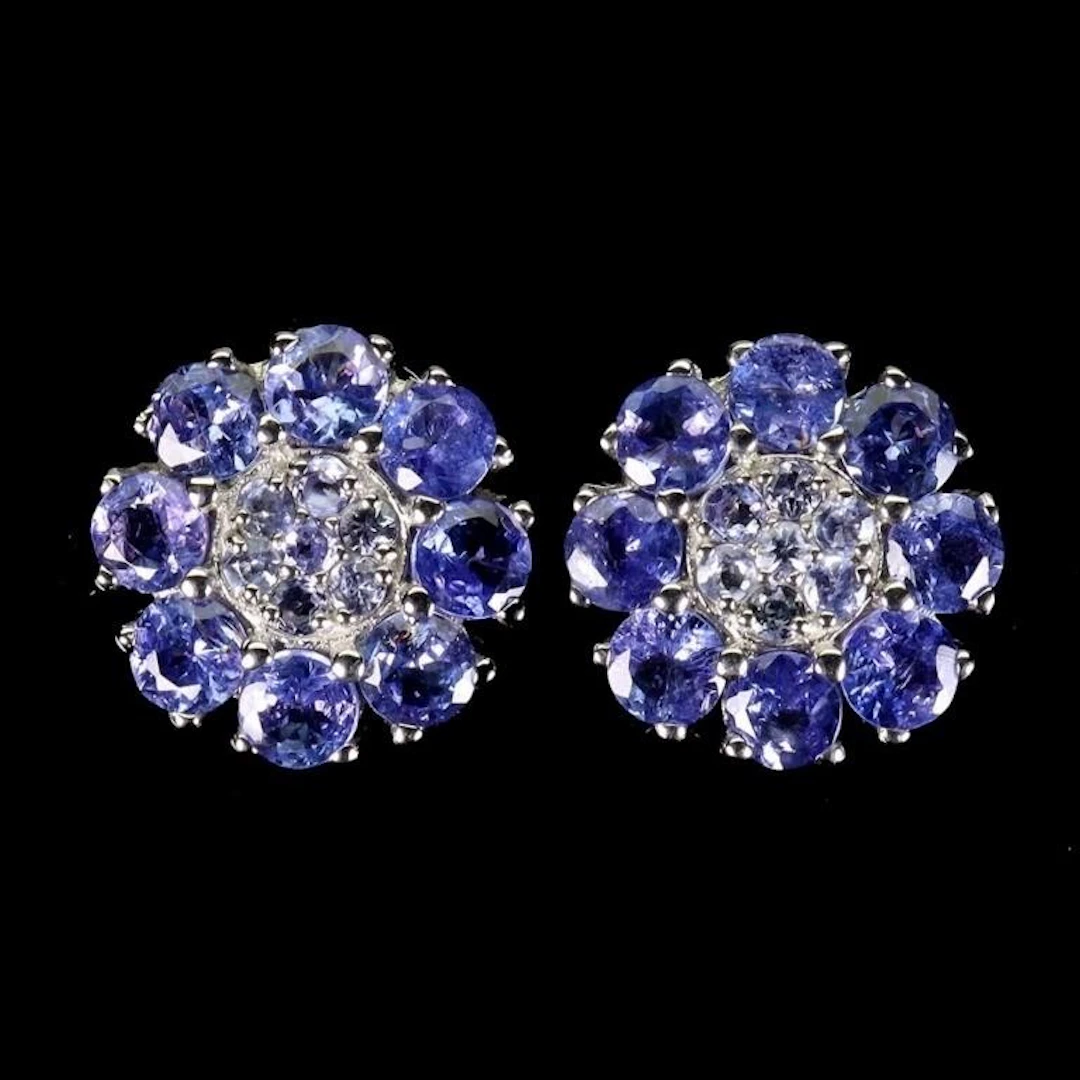 Natural Unheated Tanzanite Earrings